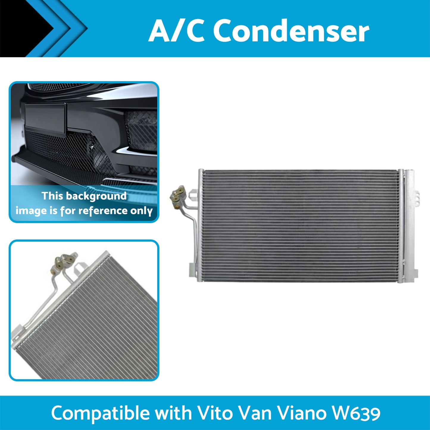 {{ A/C Condenser Suitable for Vito Van Viano W639 6398350270 390mm 708mm 16mm }} - Buy Car Parts Online at {{ Kaka Auto Parts }}.