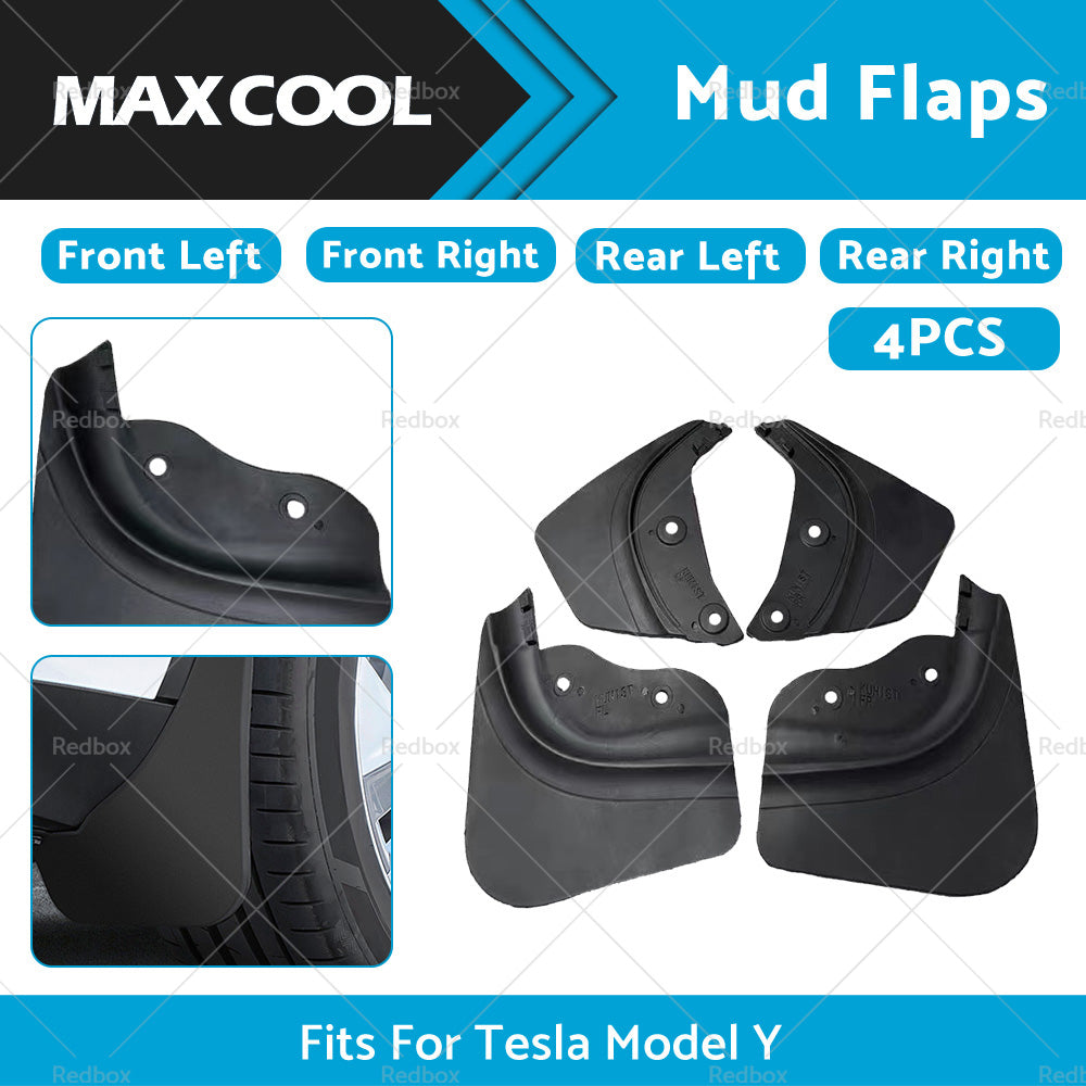 4Pcs FrontRear Mud Flaps Splash Guards Fender TPE Fits For Tesla Model Y