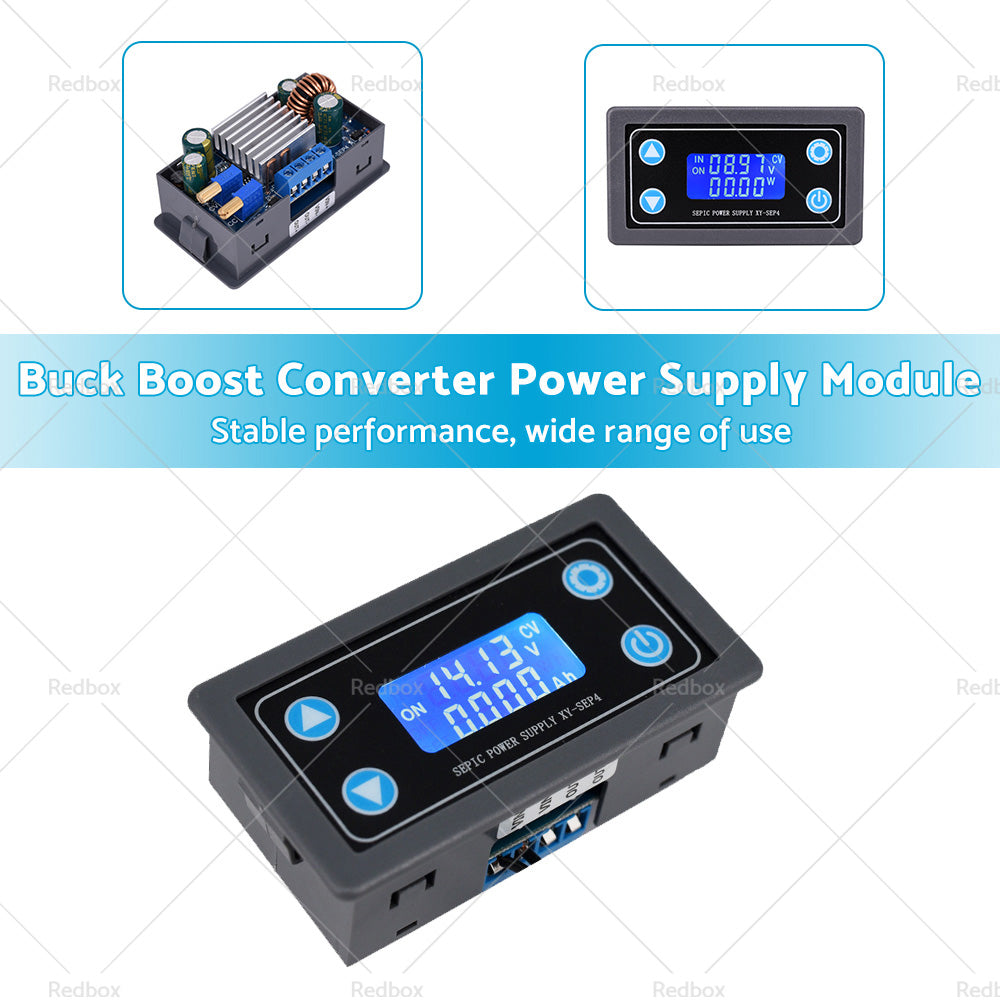 Buck Boost Converter Power Supply Module DC 5-30V LCD Adjustable Auto DC-DC AU