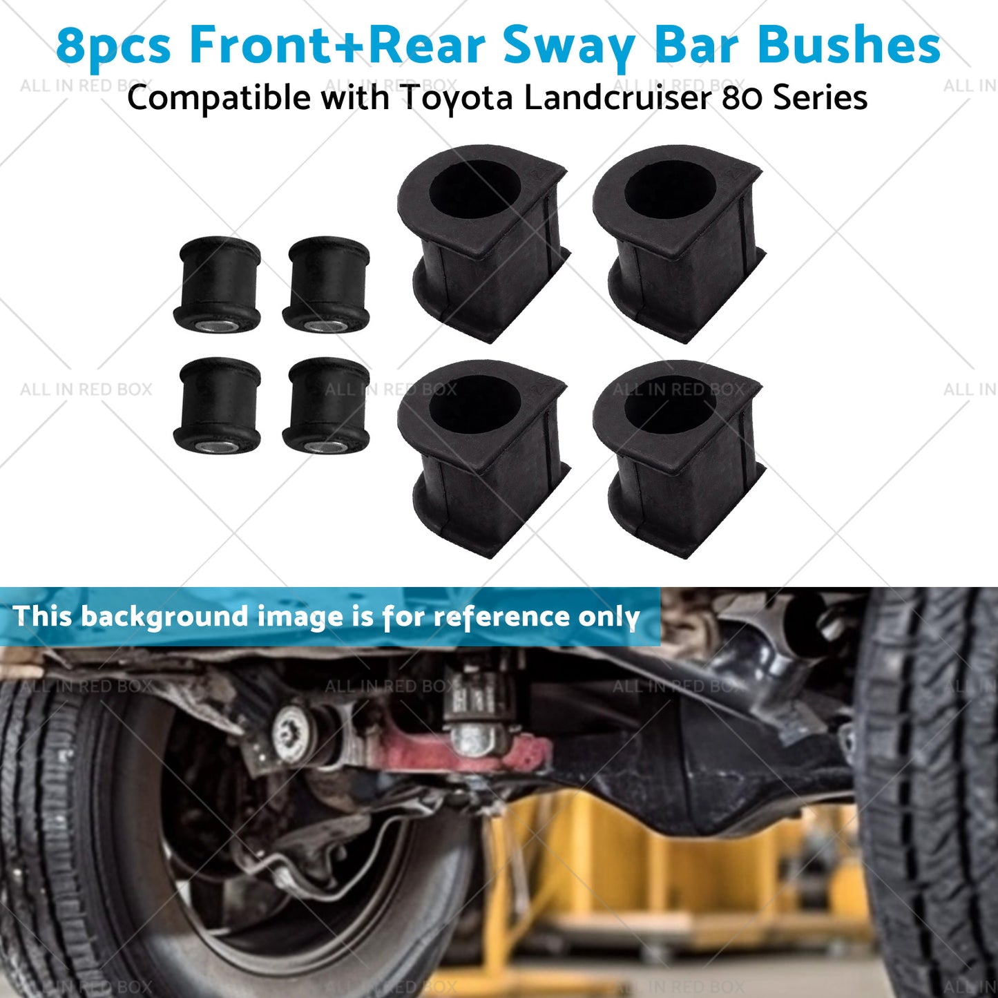{{ 8x FrontRear Sway Bar Bushes Suitable for Toyota Landcruiser 80 Series 93-97 }} - Buy Car Parts Online at {{ Kaka Auto Parts }}.