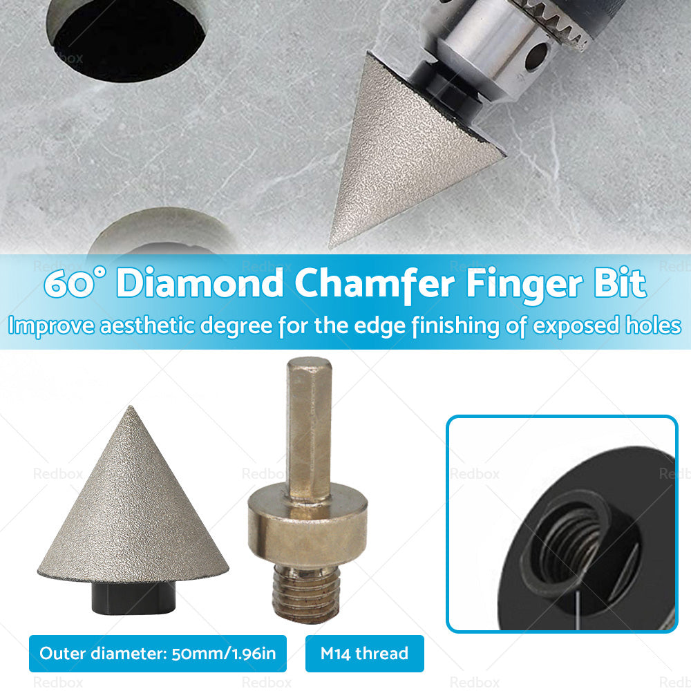{{ 60隆茫 1 Pcs 50mm Diamond Chamfer Finger Bit Ceramic Tile Milling Cone Bit Cut }} - Buy Car Parts Online at {{ Kaka Auto Parts }}.