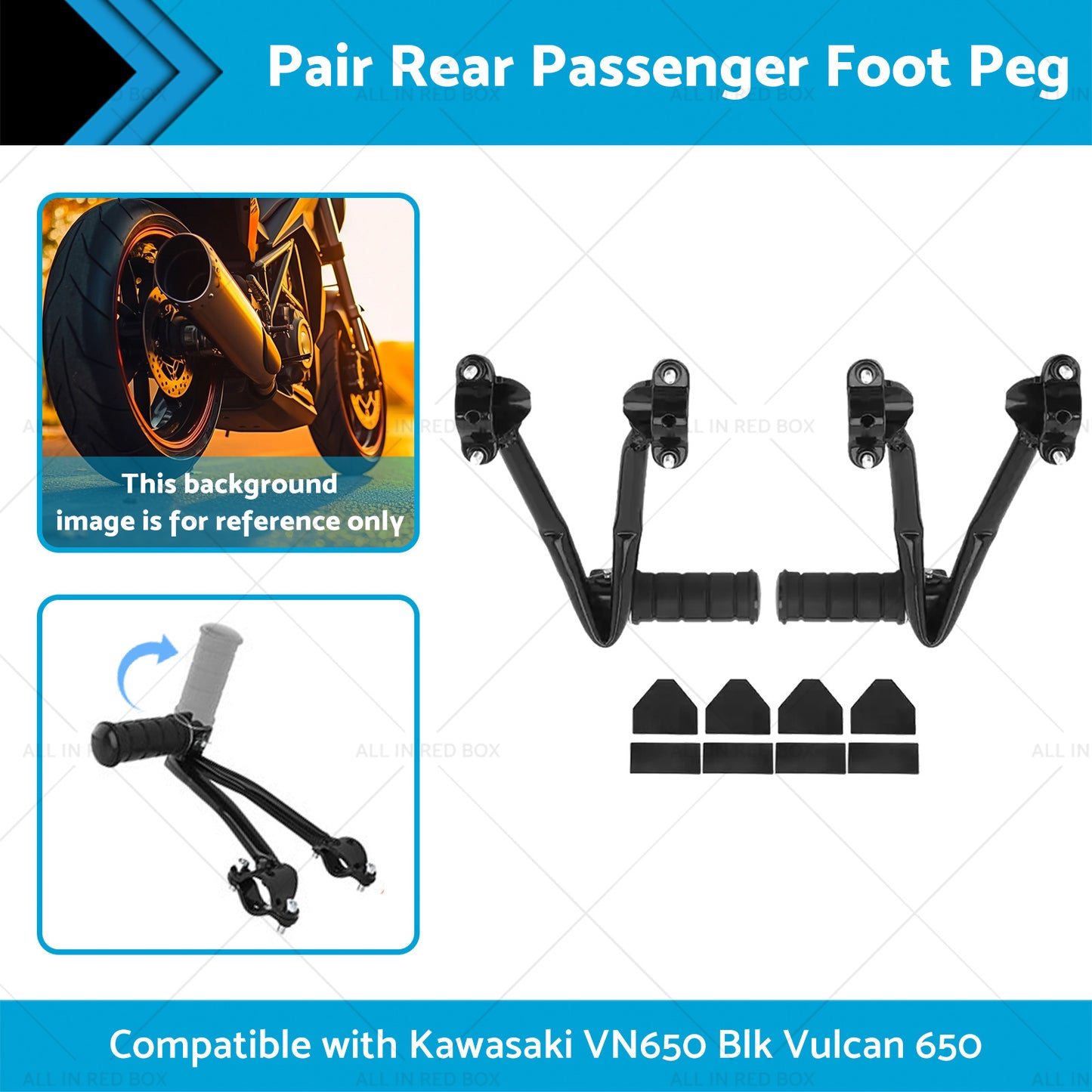 {{ Rear Passenger Foot Peg Bracket Suitable For Kawasaki VN650 2015 Blk Vulcan 650 }} - Buy Car Parts Online at {{ Kaka Auto Parts }}.