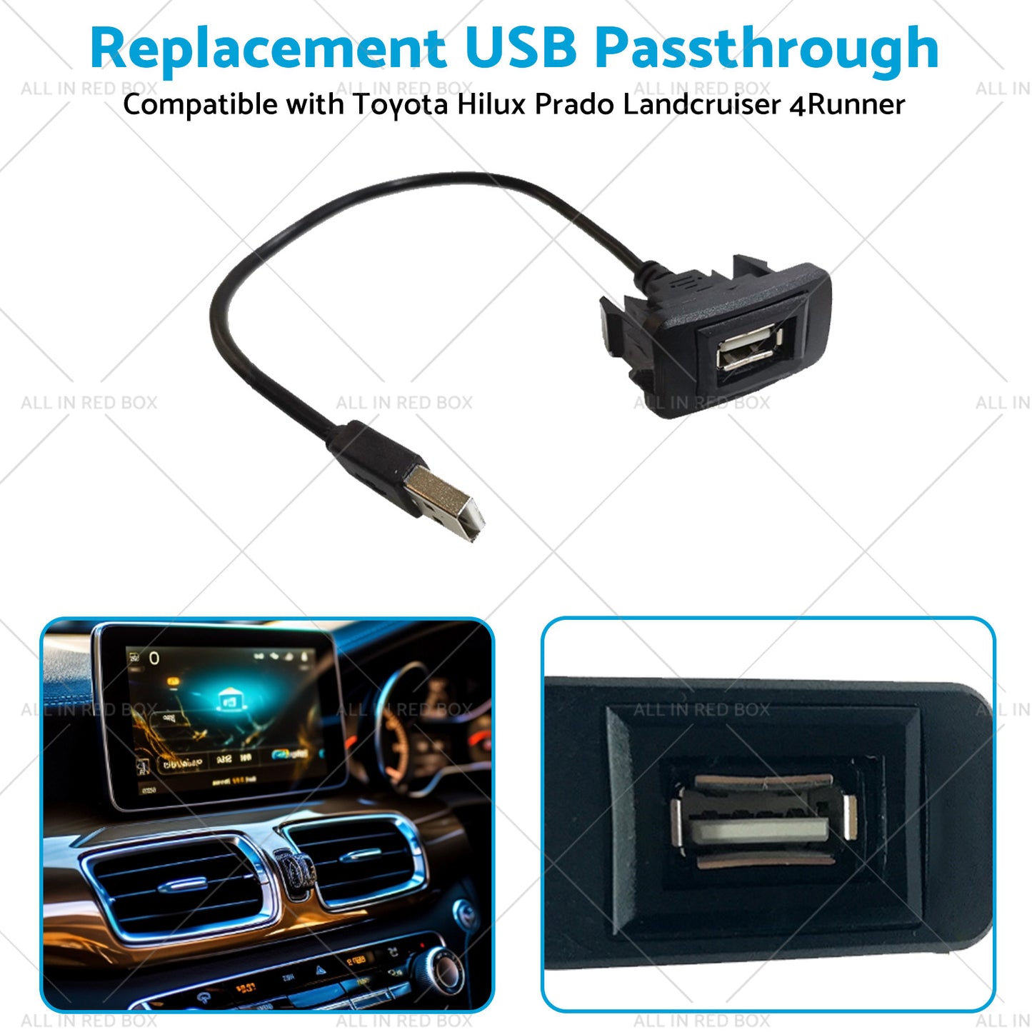 {{ Replacement USB Passthrough Suitable For Toyota Hilux Prado Landcruiser 4Runner }} - Buy Car Parts Online at {{ Kaka Auto Parts }}.