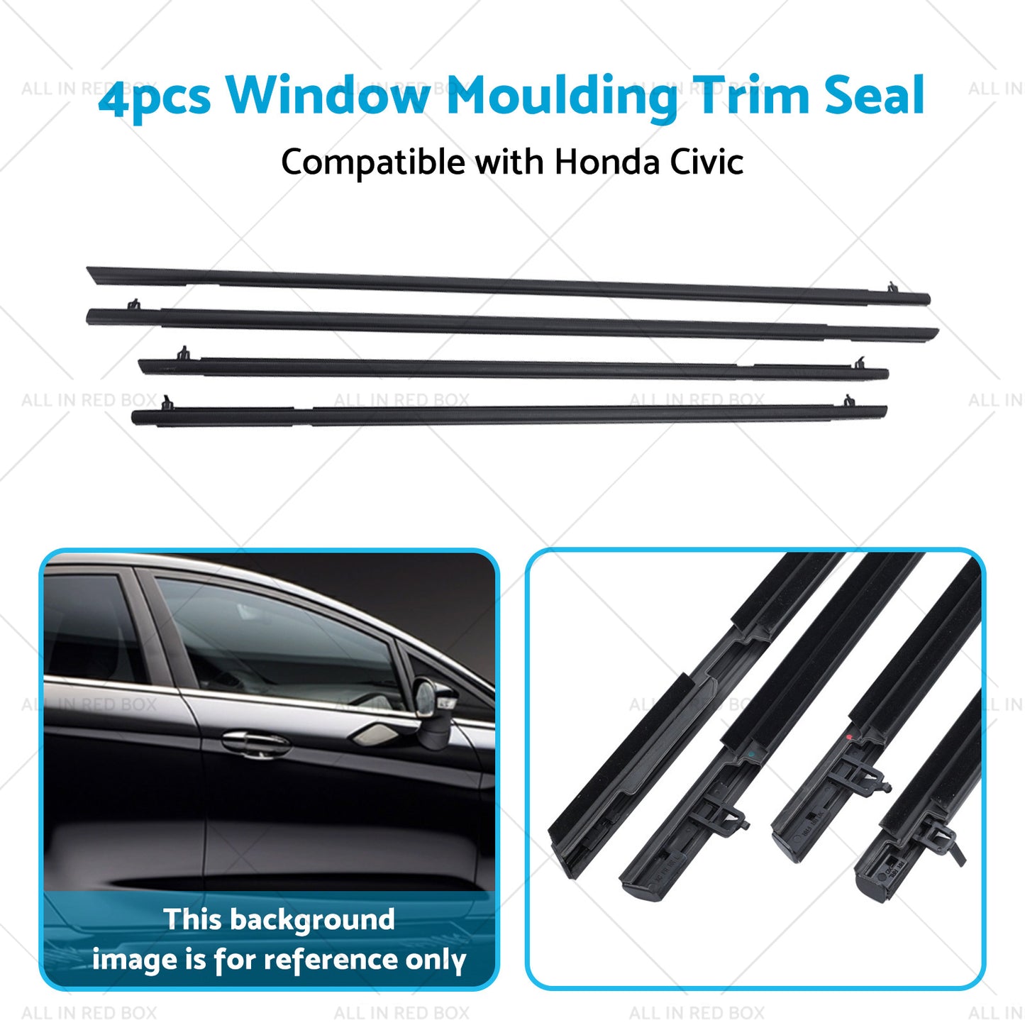 {{ 4pcs Window Door Belt Weather Strips Suitable for Honda Civic 06-11 }} - Buy Car Parts Online at {{ Kaka Auto Parts }}.