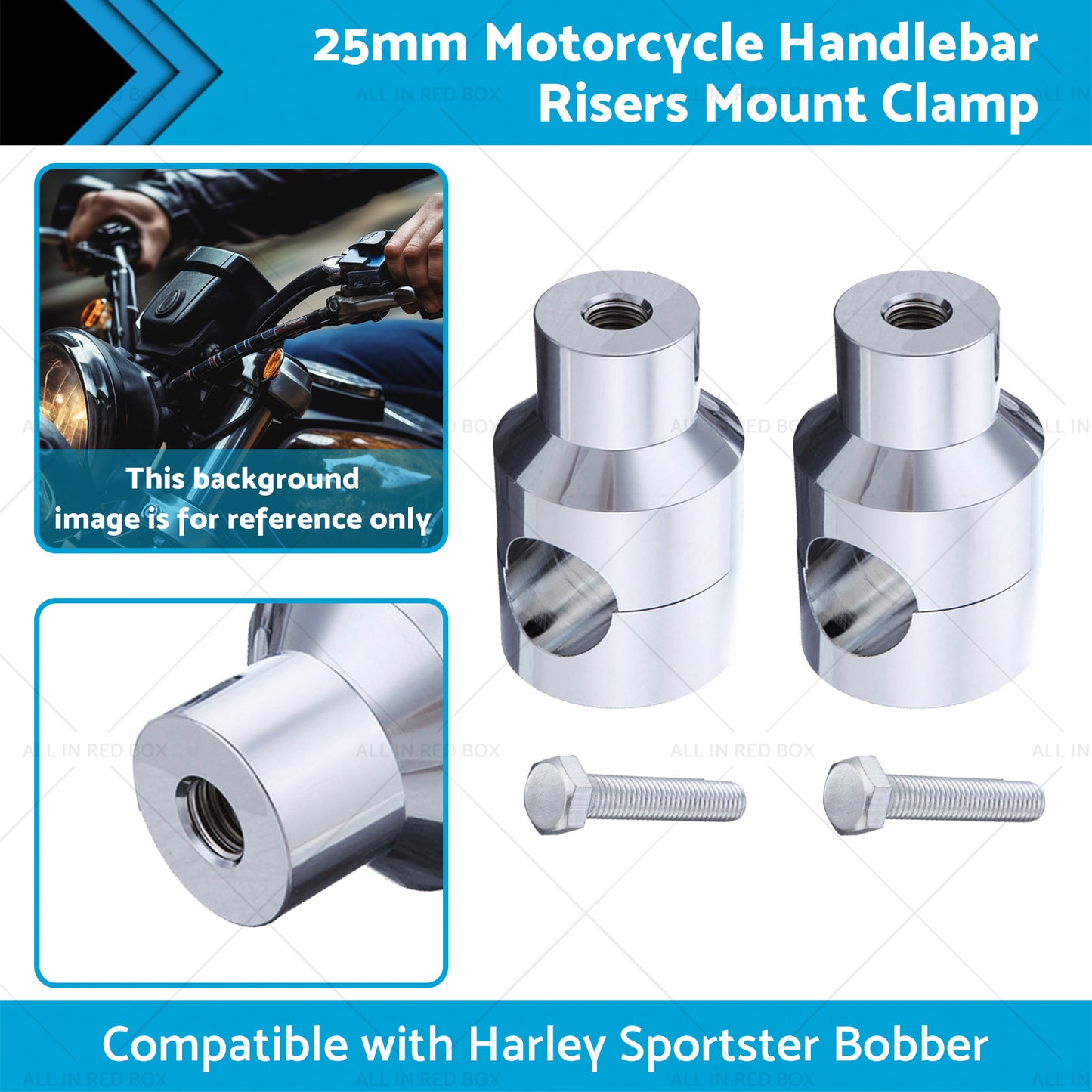 {{ 1inch Motorcycle Handlebar Risers Mount Clamp 25mm Suitable for Harley Sportster }} - Buy Car Parts Online at {{ Kaka Auto Parts }}.