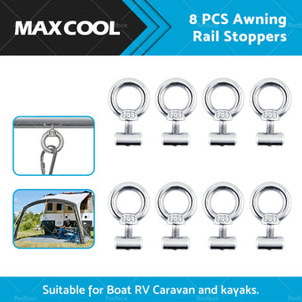 compare product 8 PCS Awning Rail Stoppers Rail Track Screws for Boat RV Caravan Stainless Steel