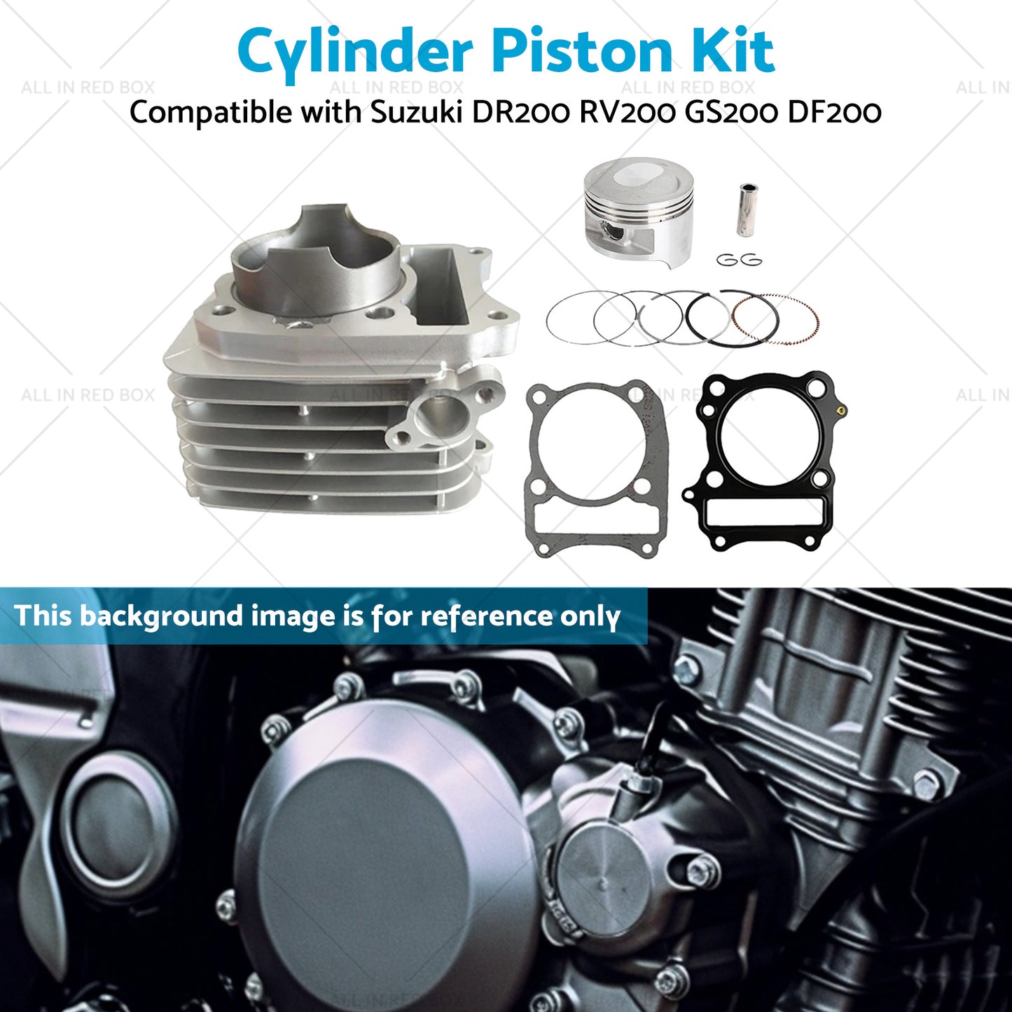 {{ Cylinder Piston 66mm Suitable Suzuki DR200 RV200 GS200 DF200 SP200 Top End Kit }} - Buy Car Parts Online at {{ Kaka Auto Parts }}.