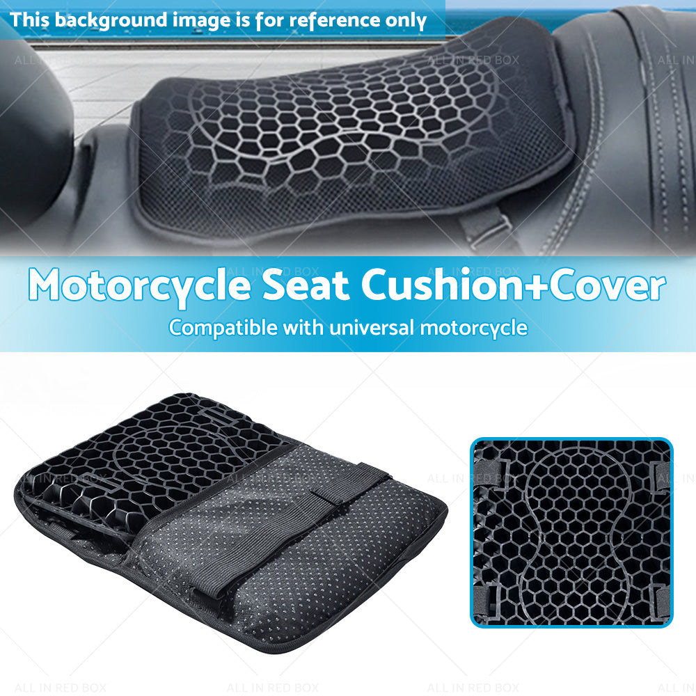 Motorcycle Seat Cushion Comfort Gel Pillow Pad Cover Motorbike Pressure Relief