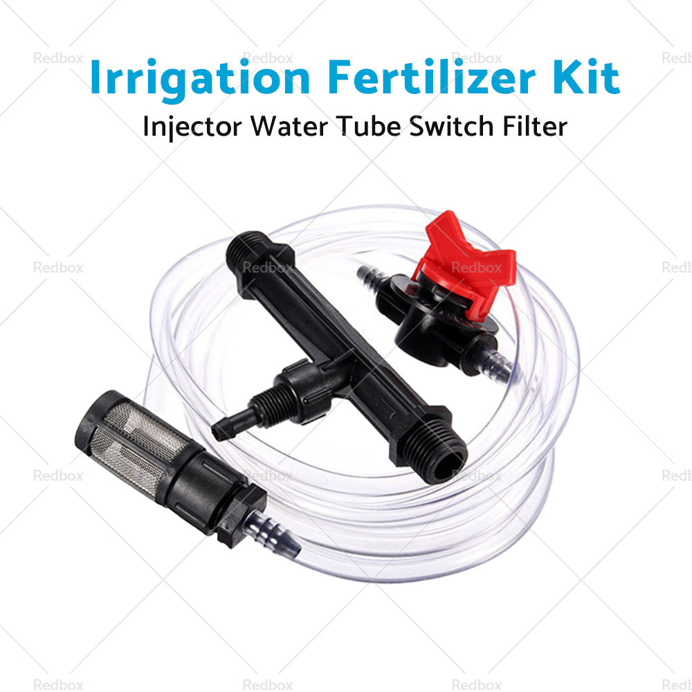 1/2 3/4 Irrigation Venturi Fertilizer Kit Injector Water Tube Switch Filter