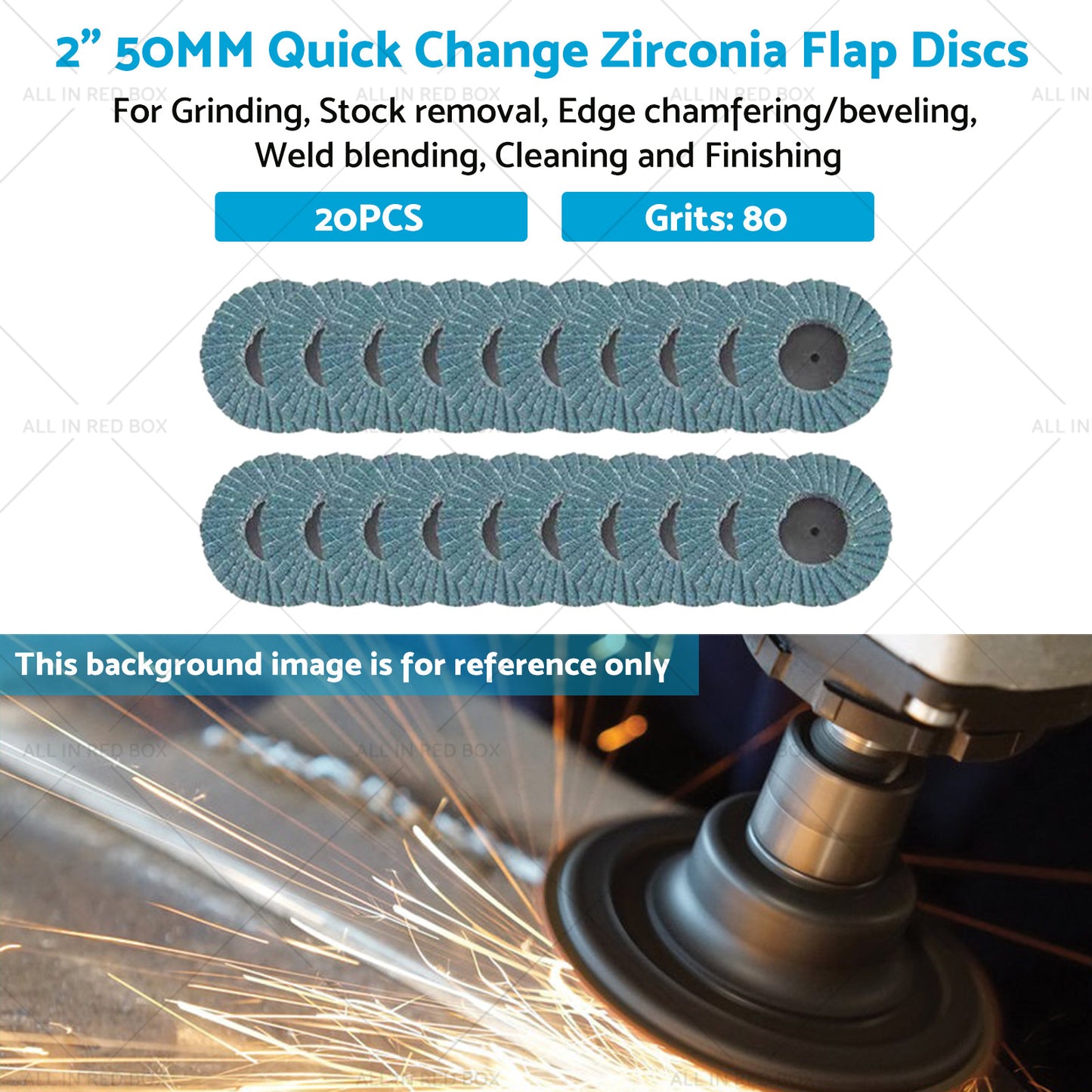 20X 2 inch 50MM Quick Change Zirconia Flap Discs Metal Sanding Flap Discs