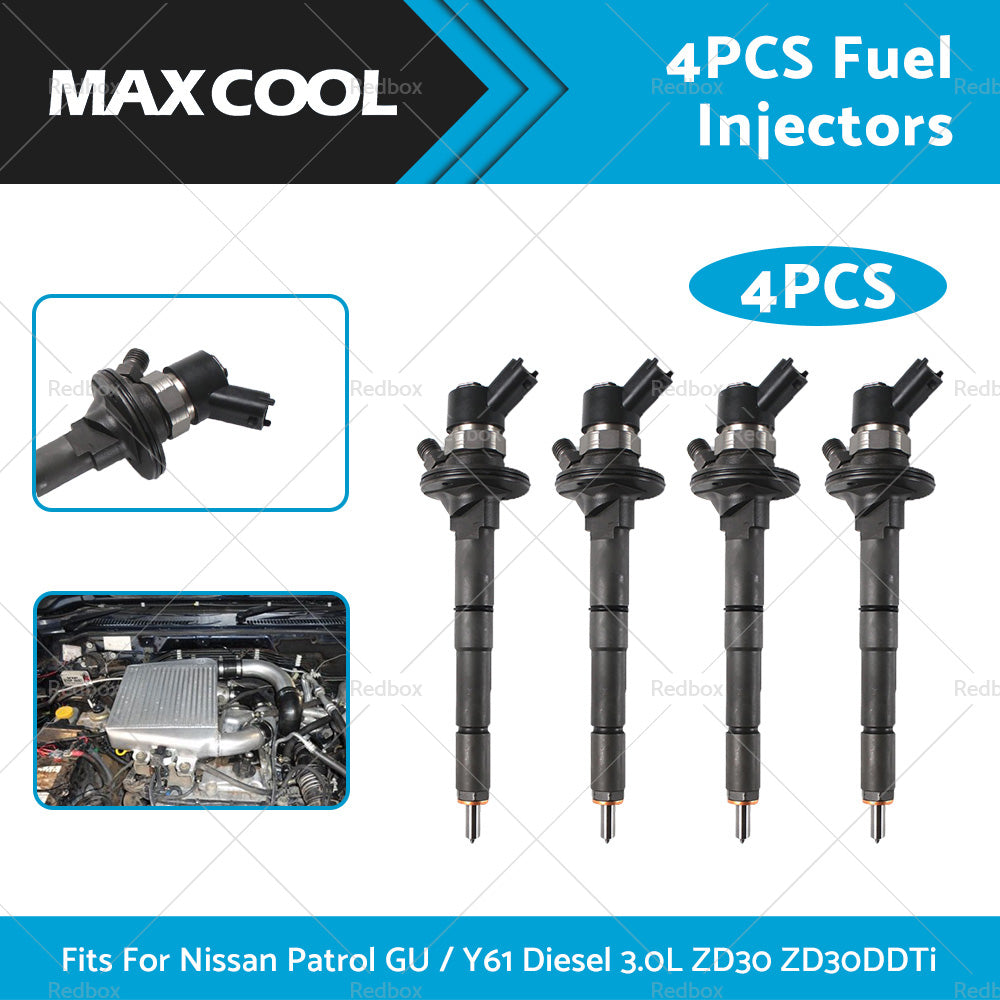 4PCS Fuel Injectors Fits For Nissan Patrol GU or Y61 Diesel 3. 0L ZD30 ZD30DDTi