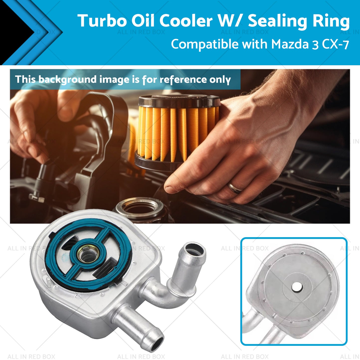 {{ LF6W14700A Turbo Oil Cooler W or Sealing Ring Suitable for Mazda 3 CX-7 03-14 }} - Buy Car Parts Online at {{ Kaka Auto Parts }}.