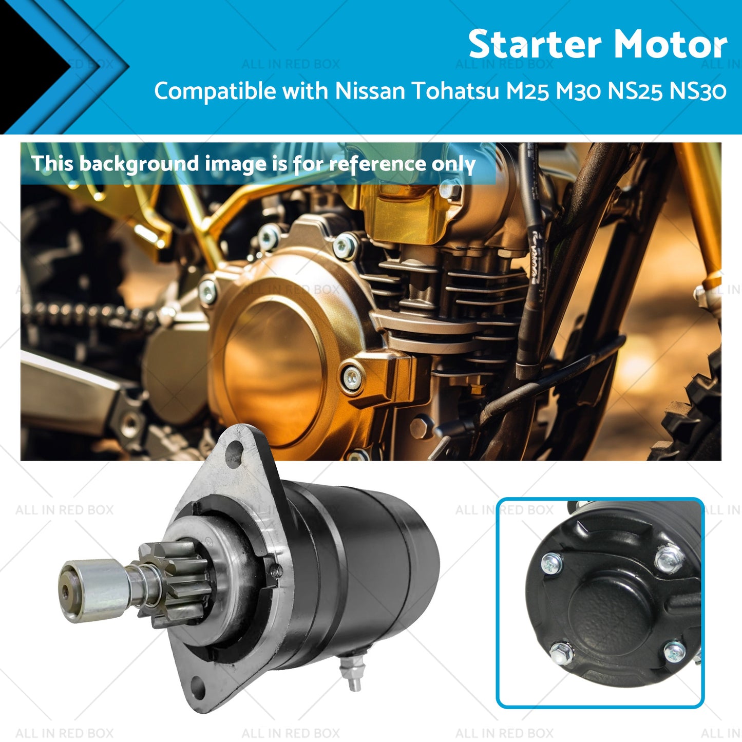 {{ Starter Motor Suitable for Nissan Tohatsu M25 M30 NS30 NS25 2-Stroke 1992-2005 }} - Buy Car Parts Online at {{ Kaka Auto Parts }}.