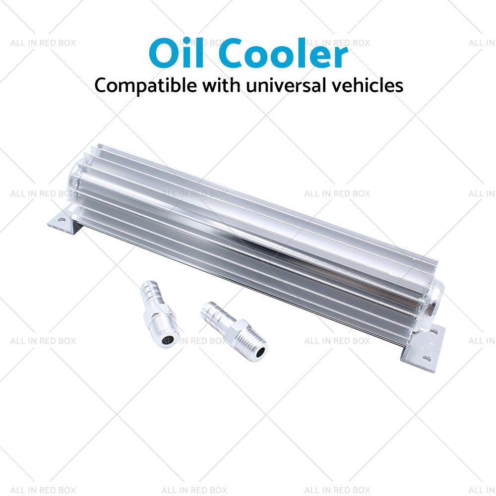 {{ Universal 12'' Aluminum Dual Pass Finned Transmission Oil Cooler W Fittings SL }} - Buy Car Parts Online at {{ Kaka Auto Parts }}.