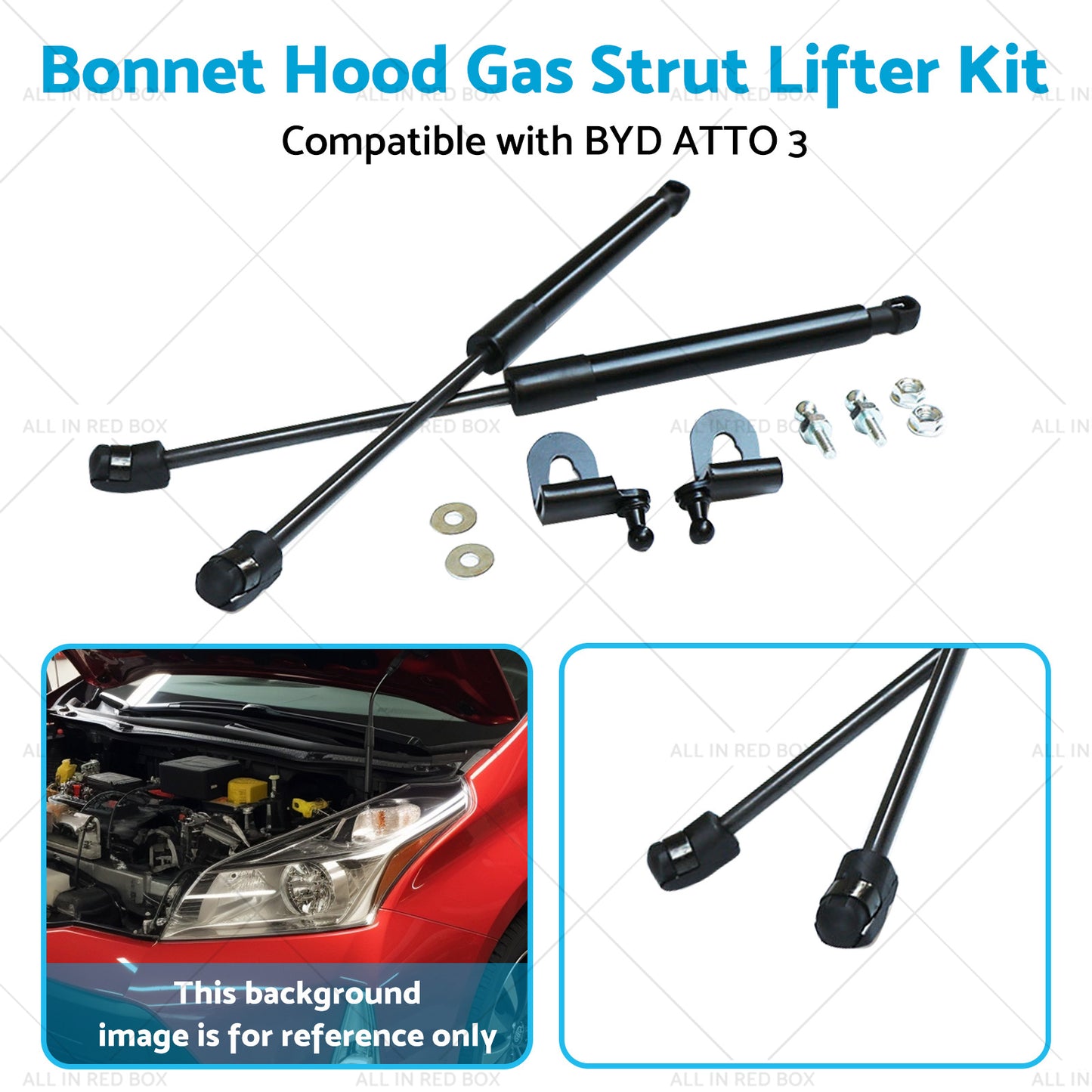 {{ Bonnet Hood Gas Strut Lifter Kit Suitable for BYD ATTO 3 Drilling or welding 21-23 }} - Buy Car Parts Online at {{ Kaka Auto Parts }}.