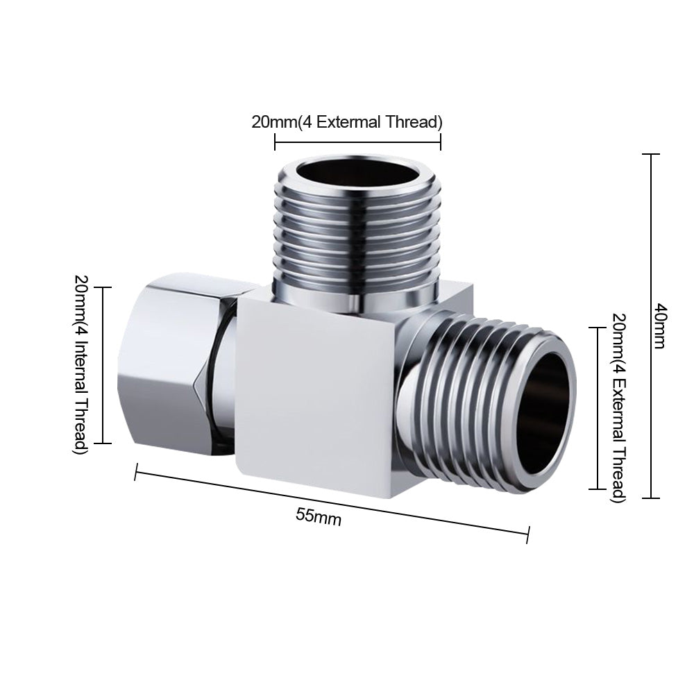 T Connector Toilet Bidet G1/2 3 Way Brass Chrome Diverter T Adapter AU