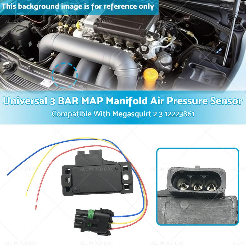 {{ Universal 3BAR MAP Manifold Air Pressure Sensor Suitable For Megasquirt 12223861 }} - Buy Car Parts Online at {{ Kaka Auto Parts }}.