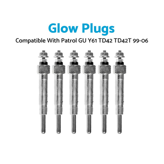 Glow Plug X6 Suitable for Nissan Patrol GU Y61 TD42 TD42T 4.2L 99-06 11065-G2400