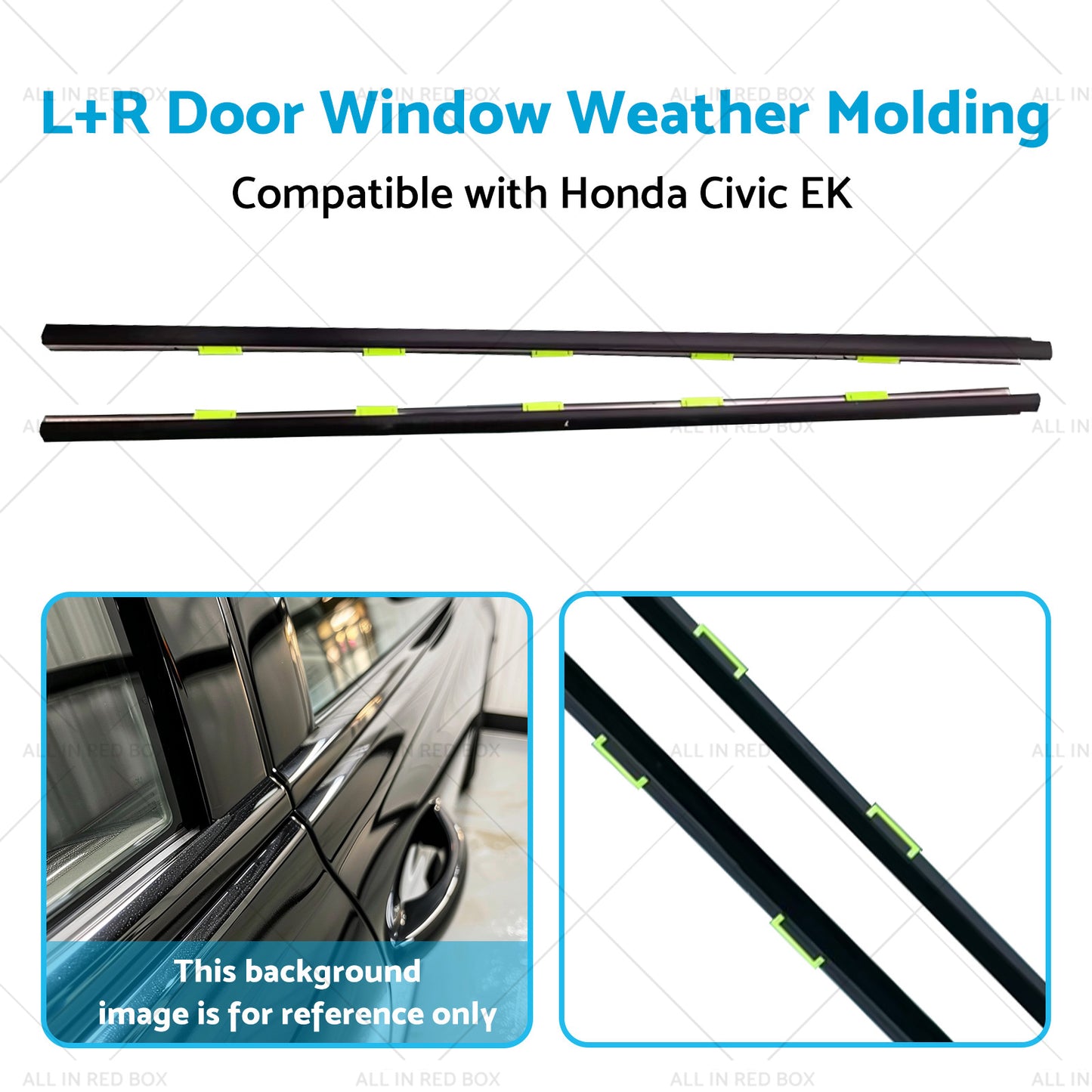 {{ LR Door Window Weather Molding 72410-S03-003 Suitable For Honda Civic EK 2door }} - Buy Car Parts Online at {{ Kaka Auto Parts }}.