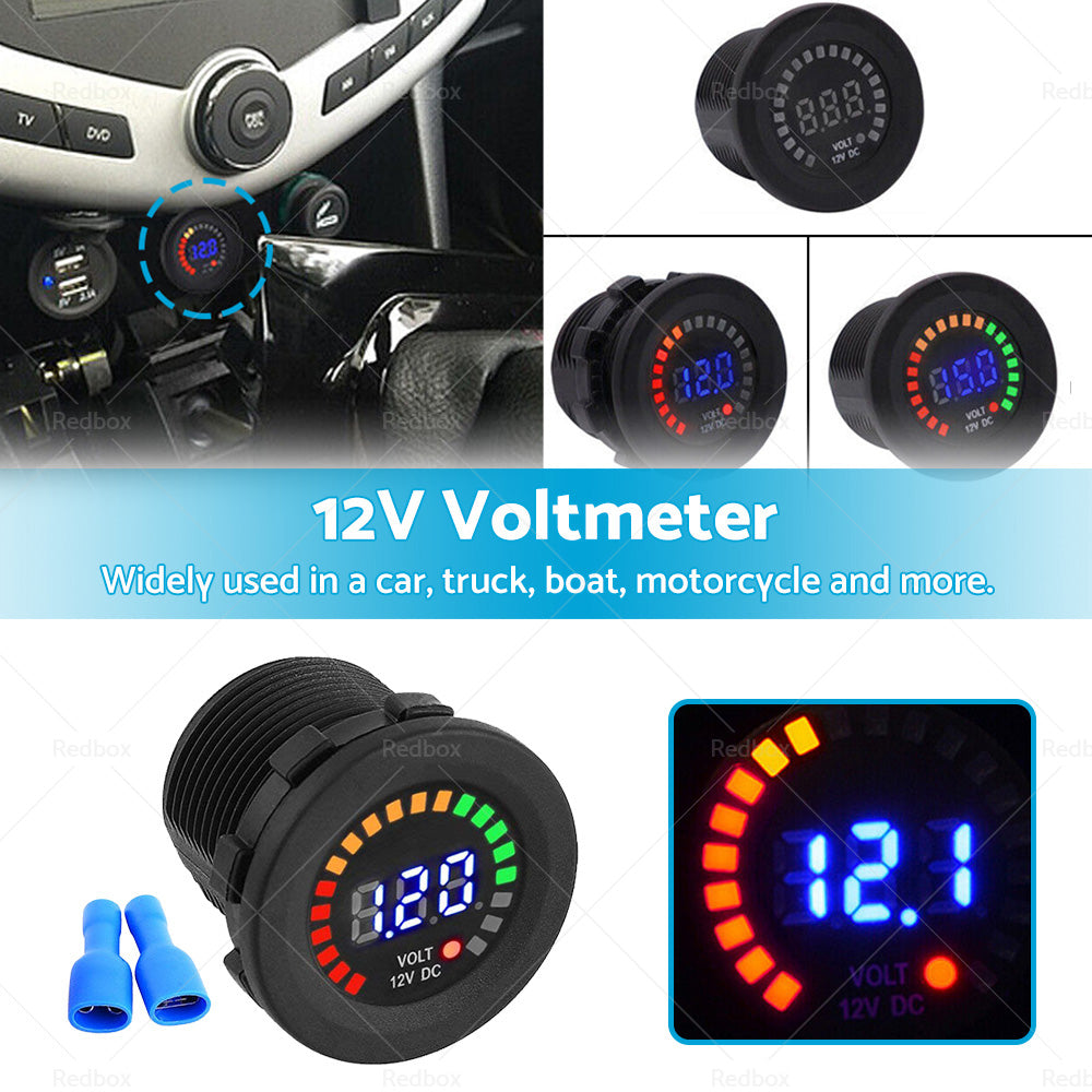 {{ Battery Volt Meter Monitor LED Digital DC 12V Car Boat Voltage Marine Gauge }} - Buy Car Parts Online at {{ Kaka Auto Parts }}.