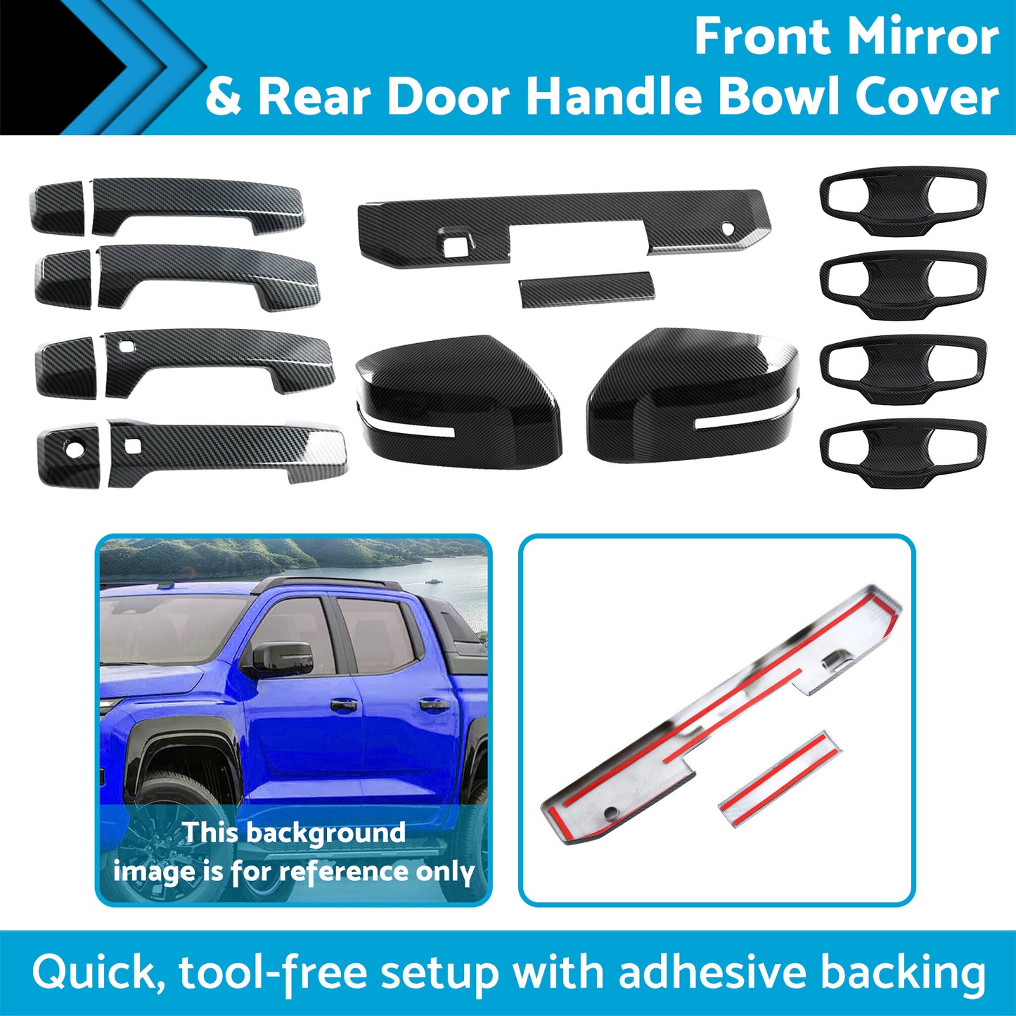 Front Mirror & Rear Door Handle Bowl Cover Suitable For Mitsubishi Triton 23-25
