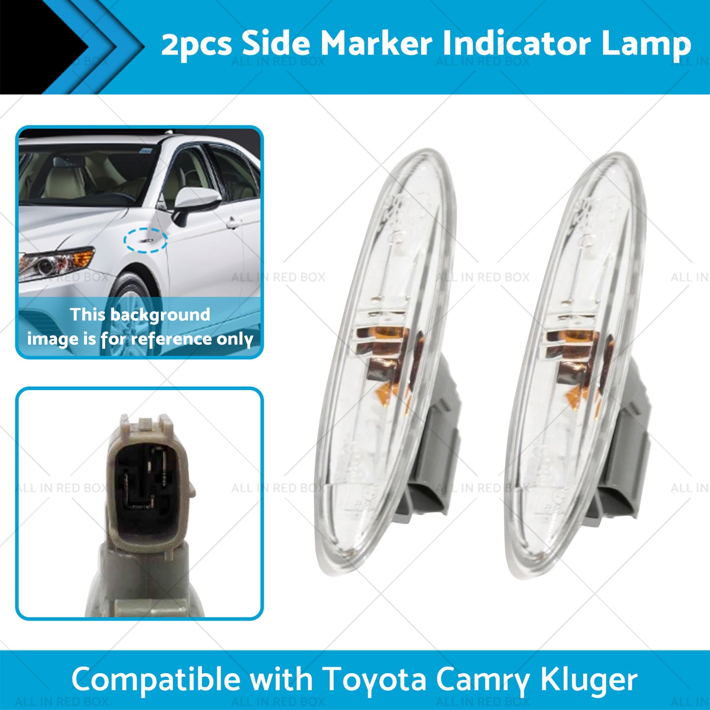 {{ 2x Turn Signal Side Marker Indicator Lamp Suitable for Camry 06-11 Kluger 07-14 }} - Buy Car Parts Online at {{ Kaka Auto Parts }}.