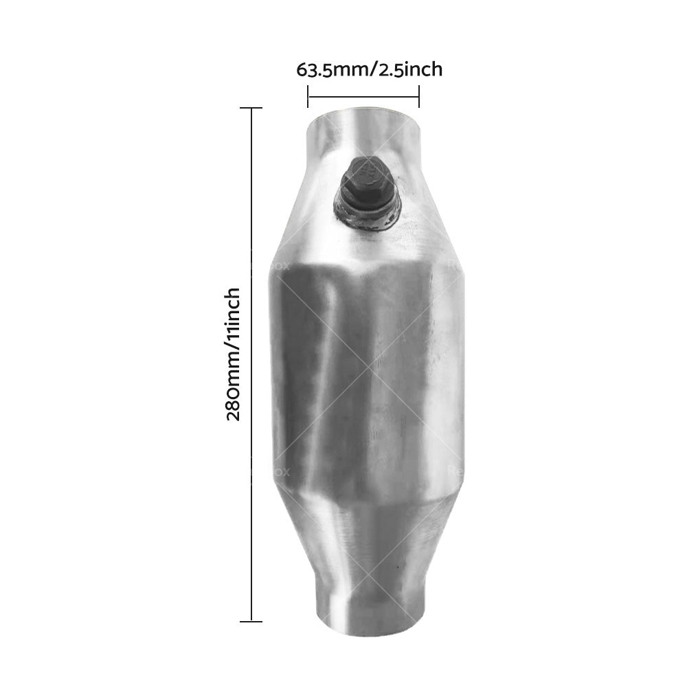 {{ 2. 5 Inch 400 Cell High Flow Performance Catalytic Converter - Metal Core 280mm }} - Buy Car Parts Online at {{ Kaka Auto Parts }}.