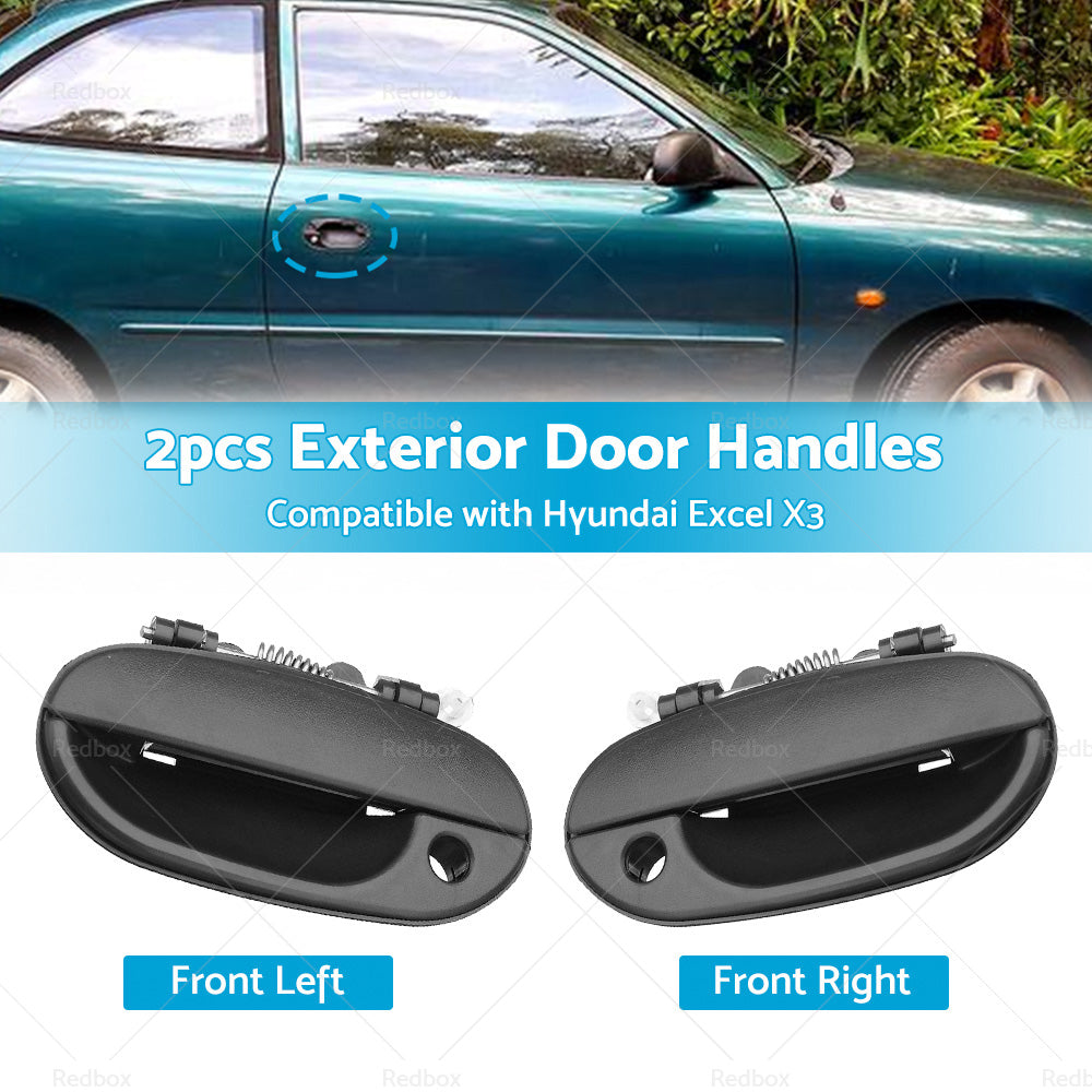Pair LH RH FRONT OUTER Door Handle Bolt Type Suitable For Hyundai Excel X3 97~00