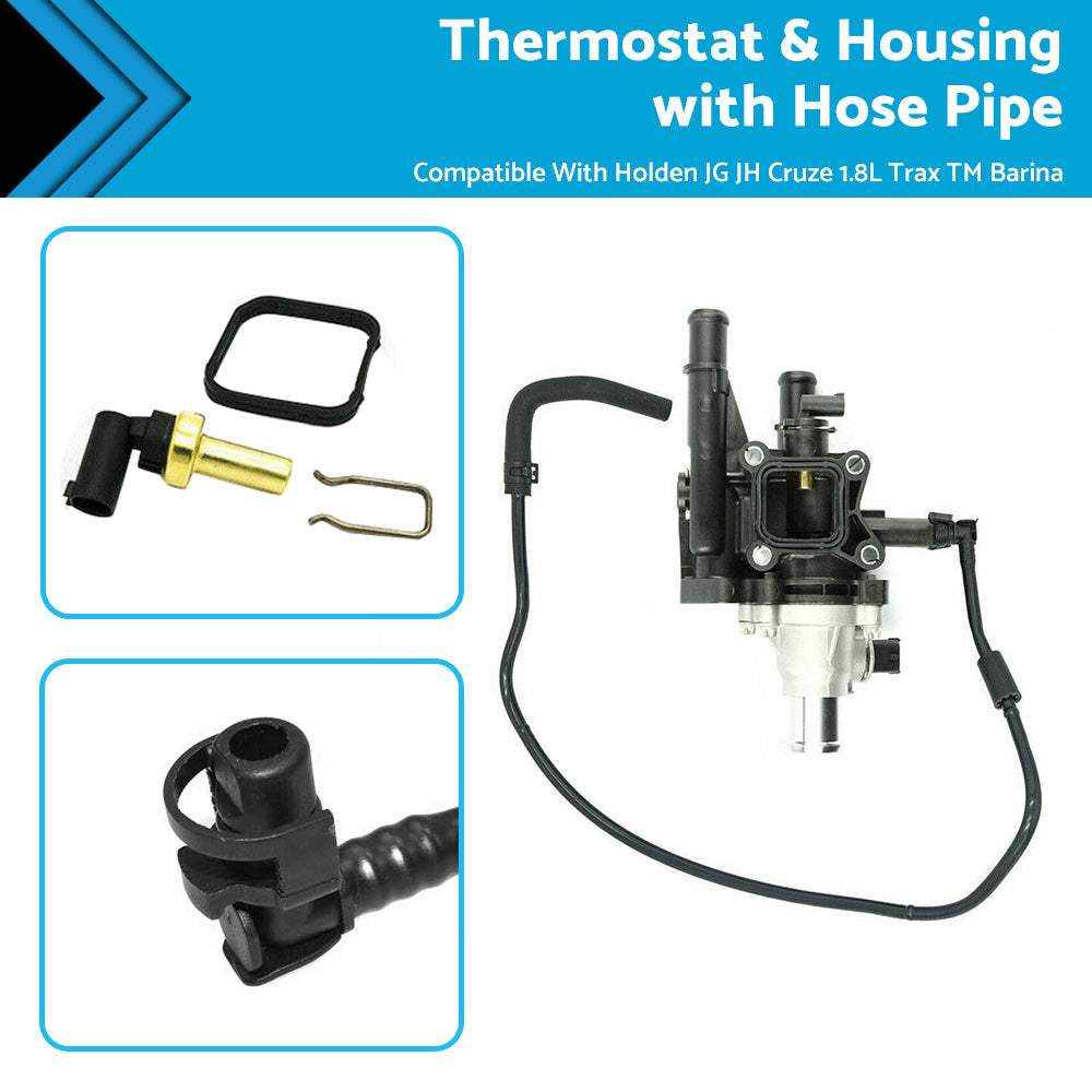 {{ Thermostat and Housing with Hose Pipe Suitable For Holden JG JH Cruze 1. 8L Trax TM }} - Buy Car Parts Online at {{ Kaka Auto Parts }}.