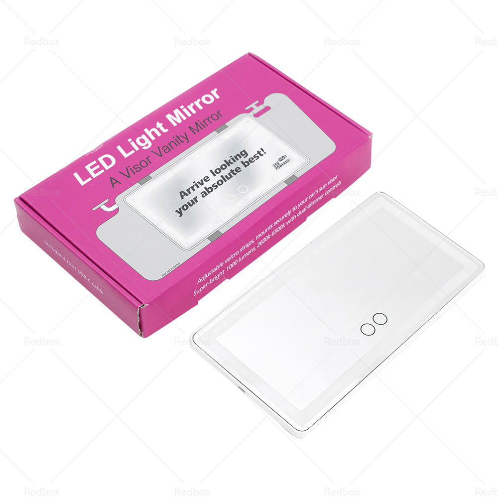 Car Sun Visor LED Makeup Cosmetic Mirror Set with 3 Type Light Touch Screen New