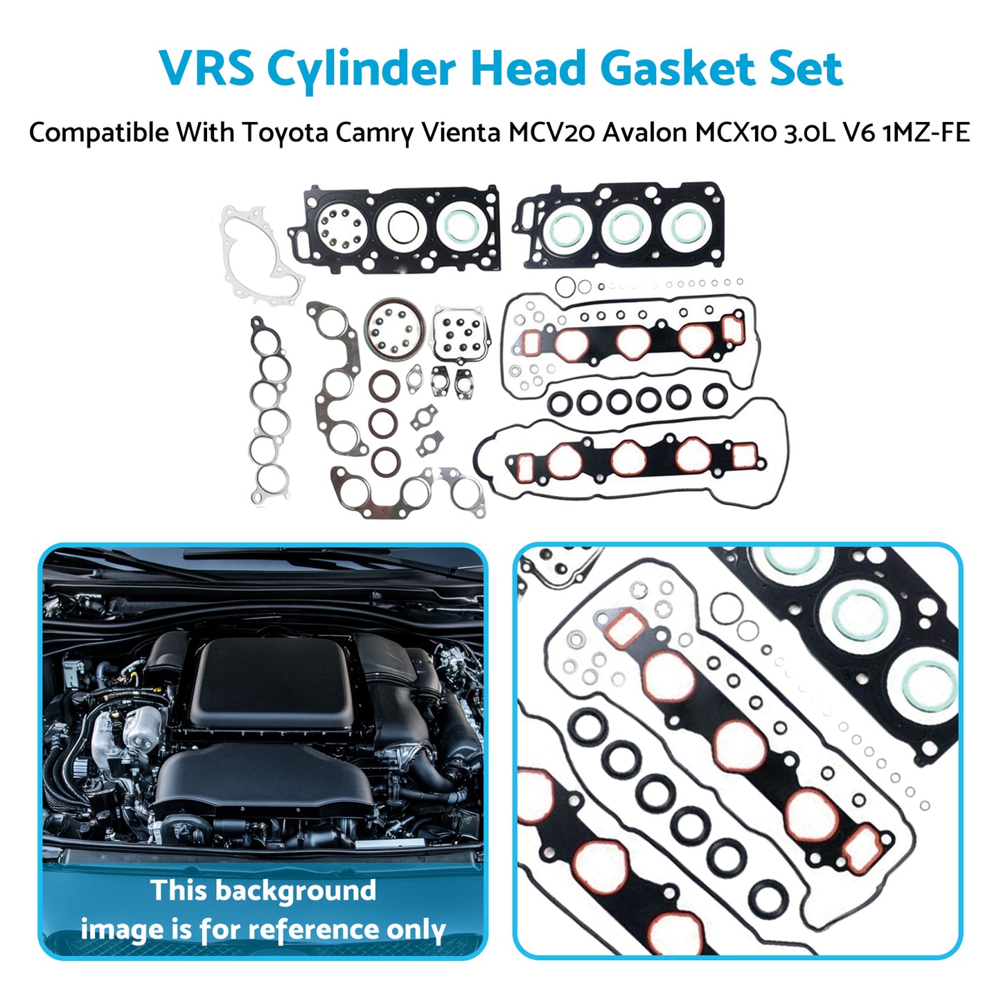 VRS Cylinder Head Gasket Set Suitable for Toyota Camry Vienta Avalon 3.0L 1MZ-FE