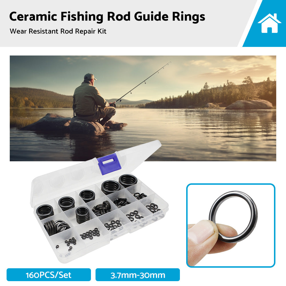 {{ 160Pcs 3. 7mm-30mm Ceramic Fishing Rod Guide Rings Wear Resistant Rod Repair Kit }} - Buy Car Parts Online at {{ Kaka Auto Parts }}.