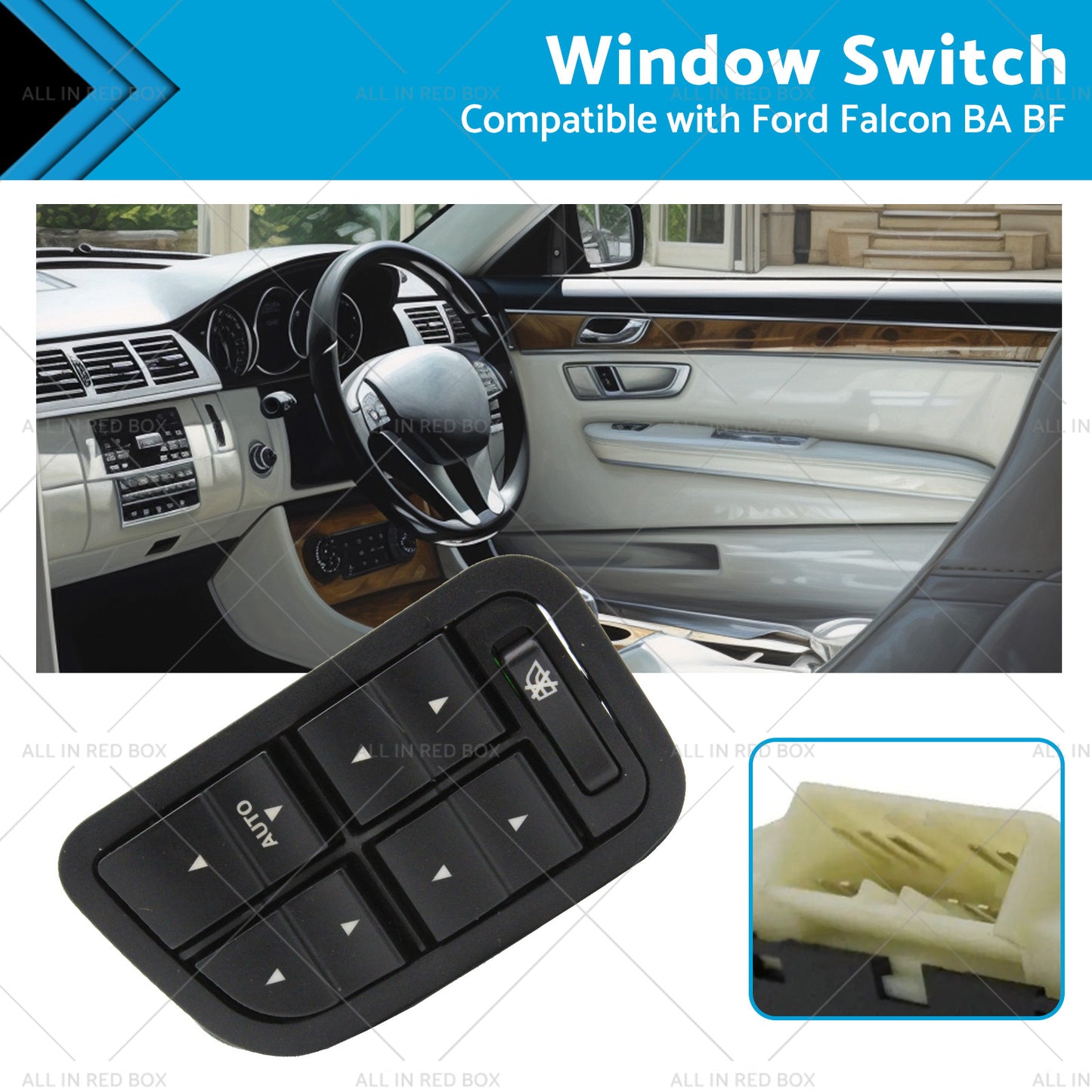 {{ Power Window Switch with Illumination Suitable for 2002-2008 Ford Falcon BA BF }} - Buy Car Parts Online at {{ Kaka Auto Parts }}.