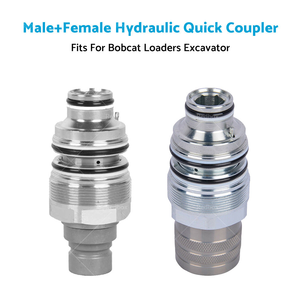 For Bobcat Male and Female Hydraulic Flat Face Quick Coupler 46mm 1 13 or 16 inch thread