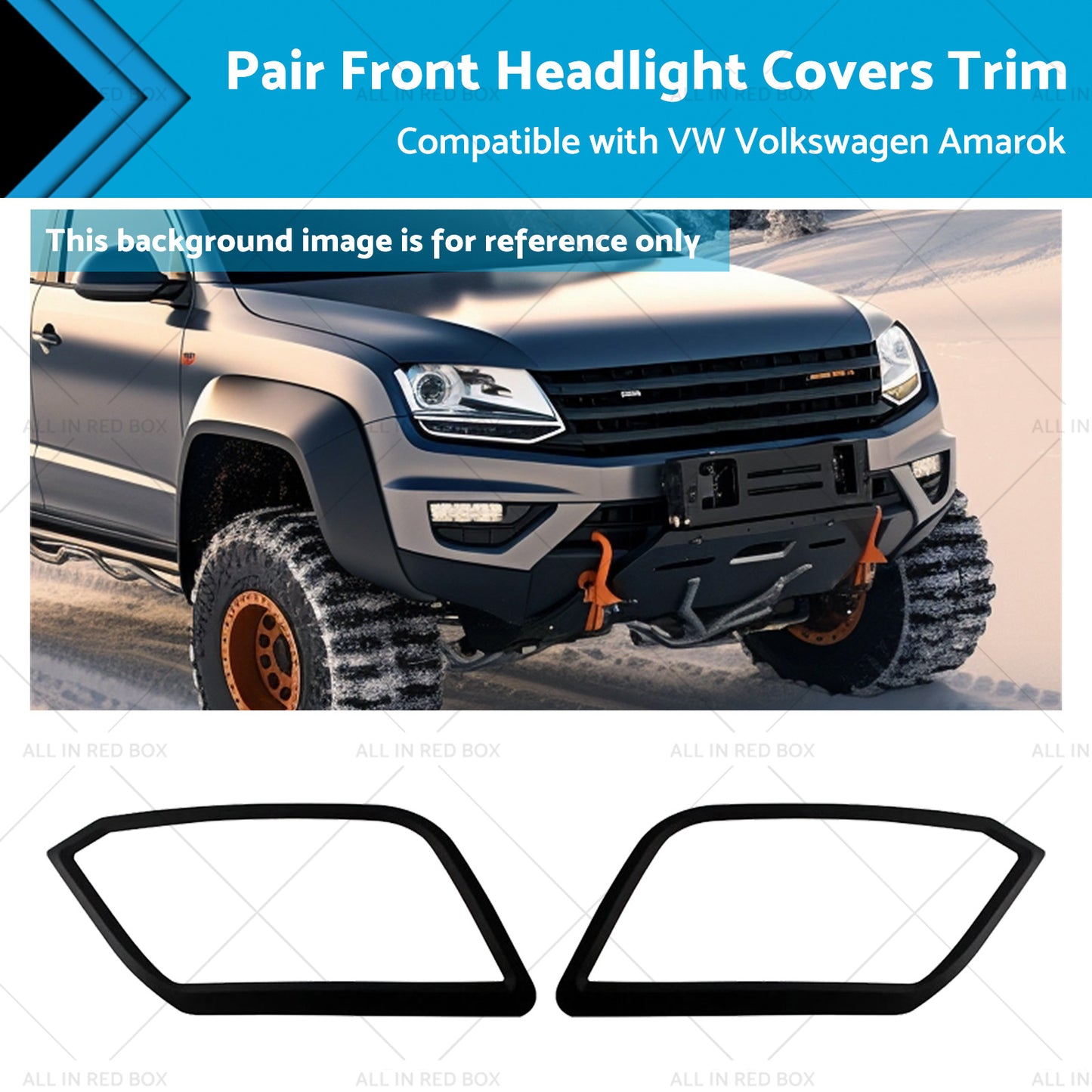 {{ Pair Front Headlight Covers Trim Suitable for VW Volkswagen Amarok 09-22 }} - Buy Car Parts Online at {{ Kaka Auto Parts }}.