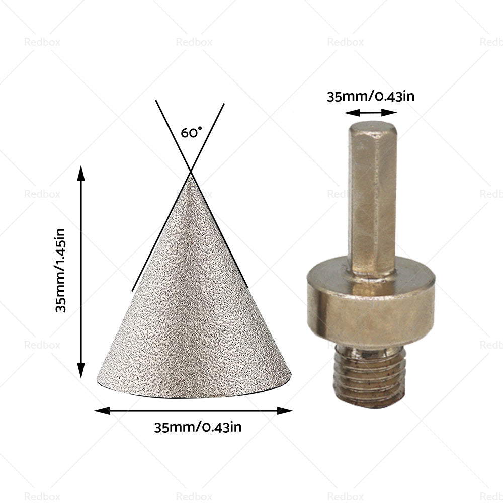 60¡ã 1 Pcs 35mm Diamond Chamfer Finger Bit Ceramic Tile Milling Cone Bit Cut
