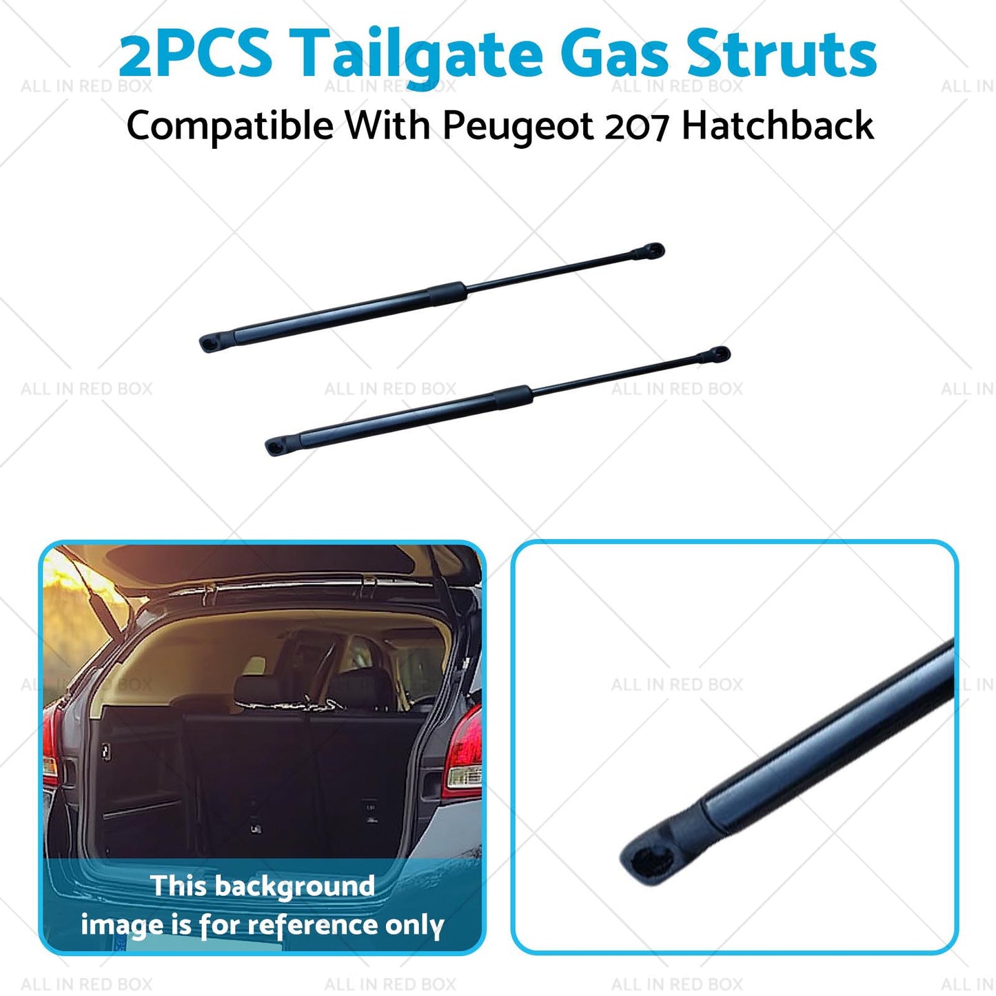 2PCS Tailgate Gas Struts Set Suitable For Peugeot 207 Hatchback 9659789480 Black