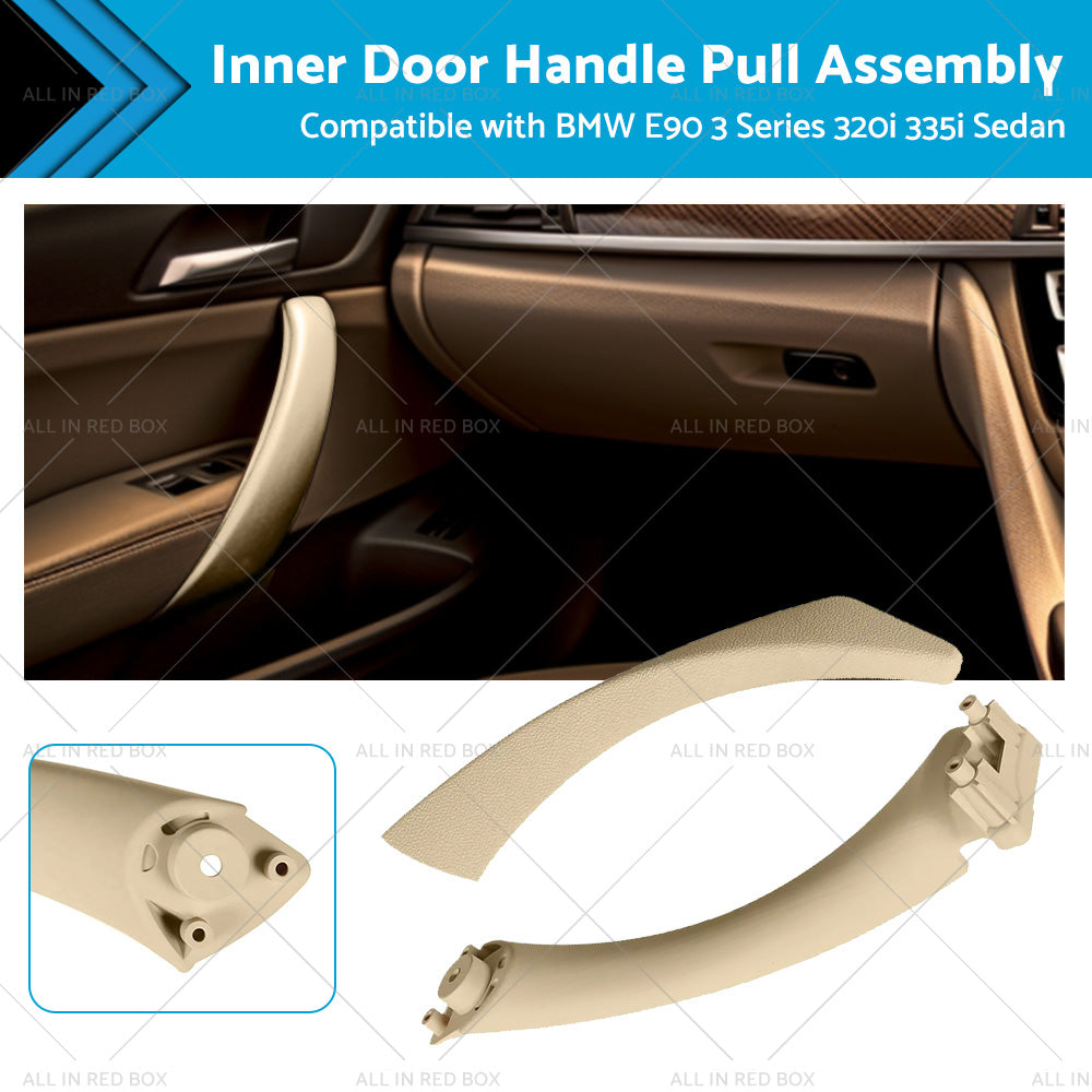 Left Inner Door Panel Handle Pull Beige Suitable For BMW E90 3 Series 320i Sedan