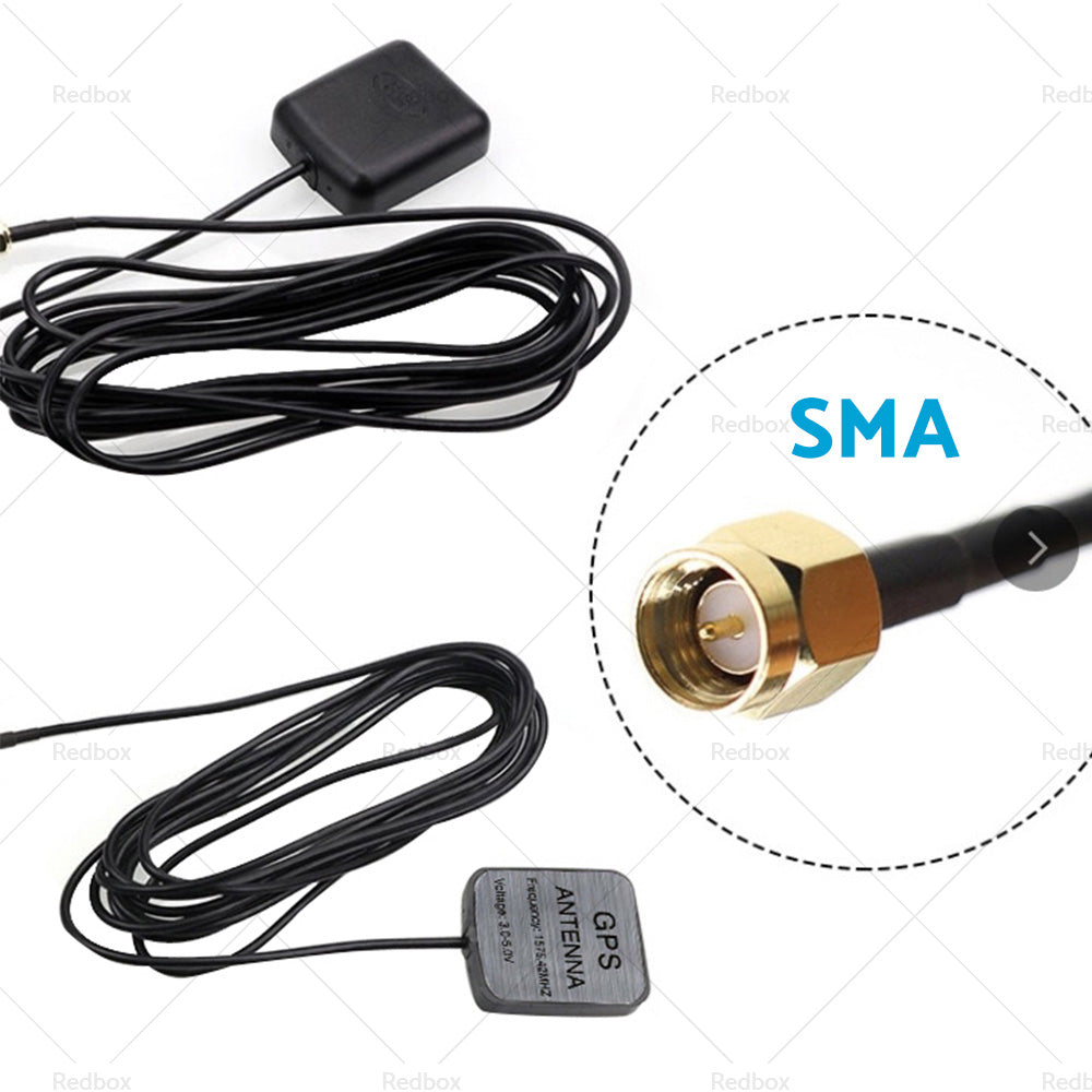 GPS Antenna SMA Plug Active Aerial Extension Cable for Car DVD Head Unit Stereos