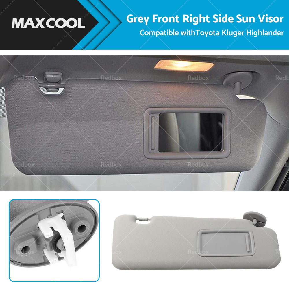 Right Side Gray Sun Visor Suitable For Toyota Kluger 2008-13 W or Vanity Light