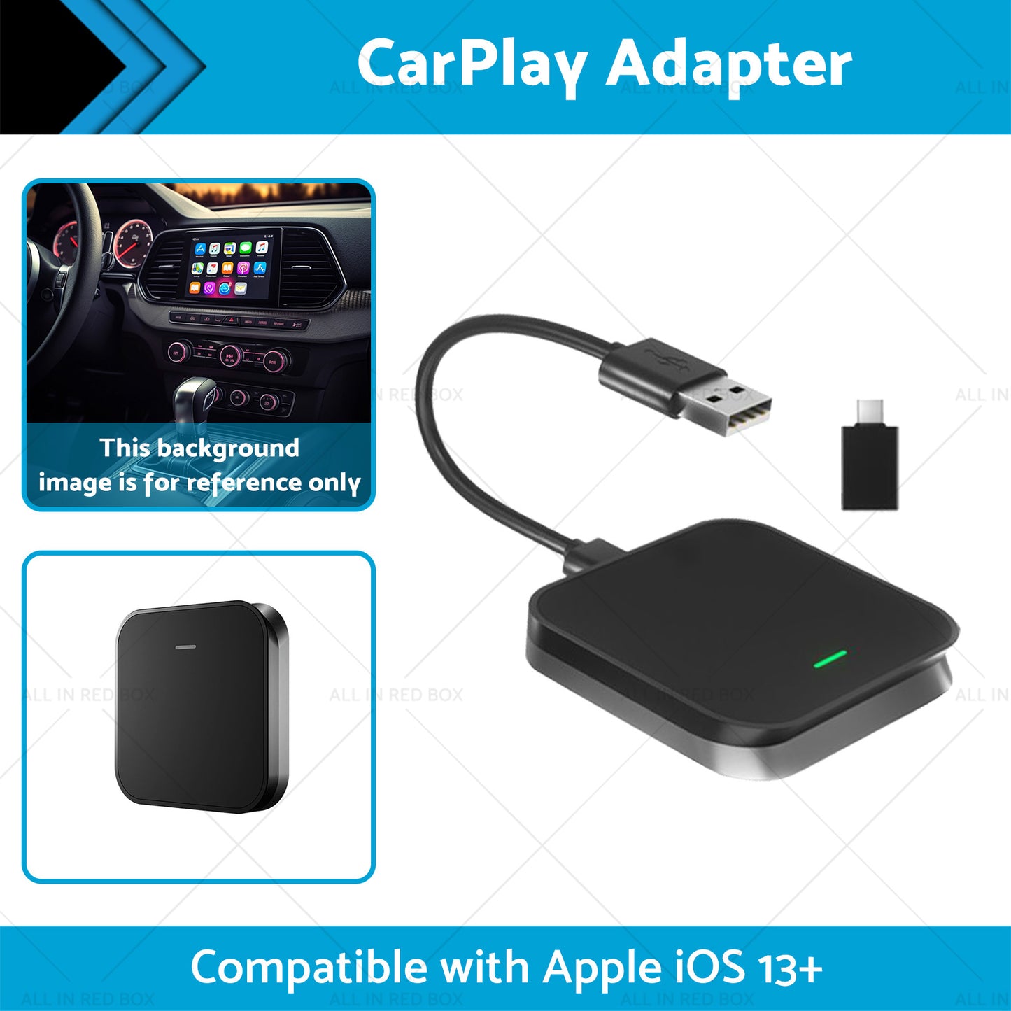 {{ Bluetooth USB Wireless Receiver Black Suitable for Apple CarPlay Adapter }} - Buy Car Parts Online at {{ Kaka Auto Parts }}.