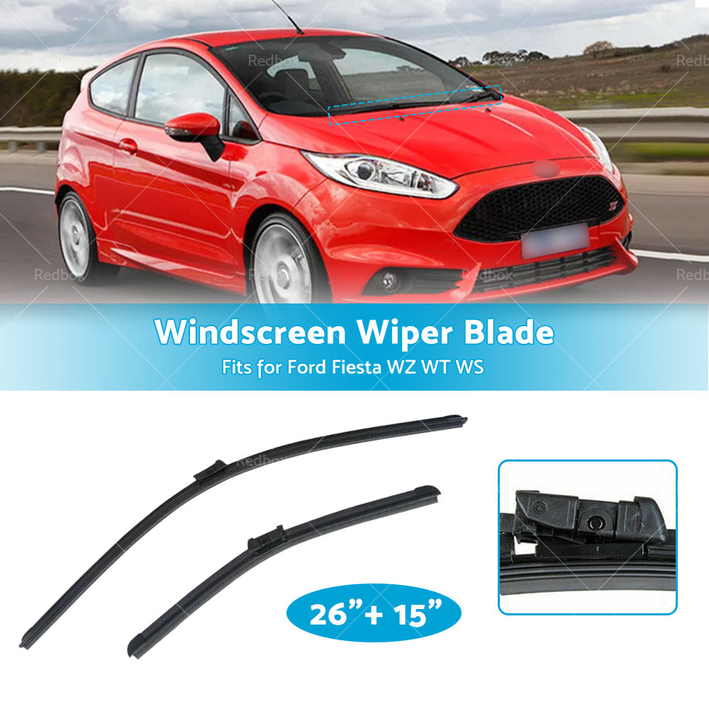 For Ford Fiesta 08-On Aero Flat Windscreen Wiper Blades 26 inch 15 inch 1 Pair