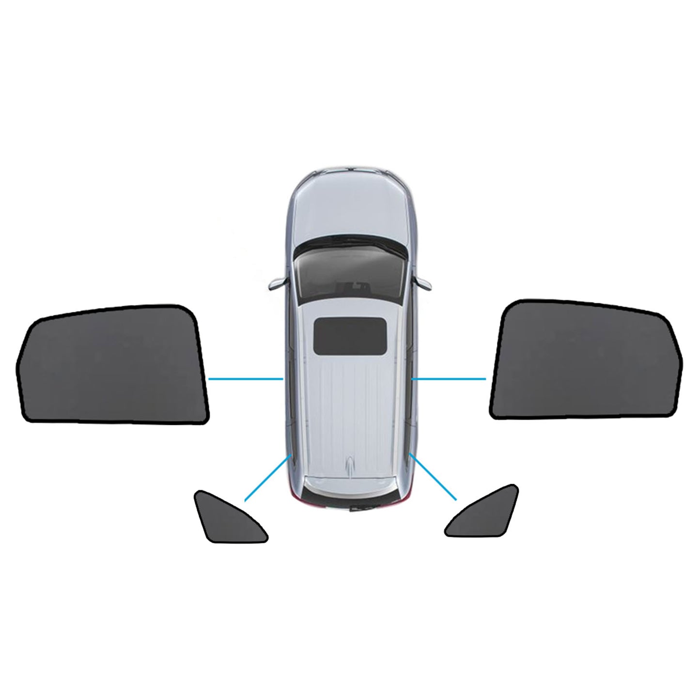 Magnetic Mesh Sun Blind Shades Suitable for Audi Q5 8R 2009–2016 On Front Rear