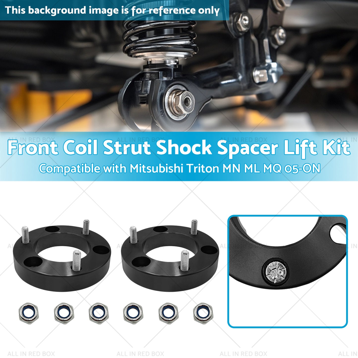 25mm Front Coil Spacer Kit Suitable For Mitsubishi Triton MN ML MQ 2005-ON