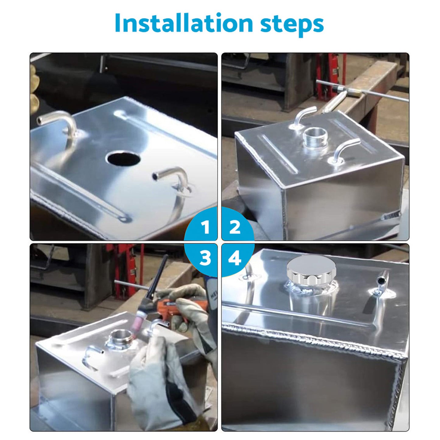 2" Aluminium Alloy Weld-On Filler Neck And Cap Suitable For Oil Fuel Water Tank Silver