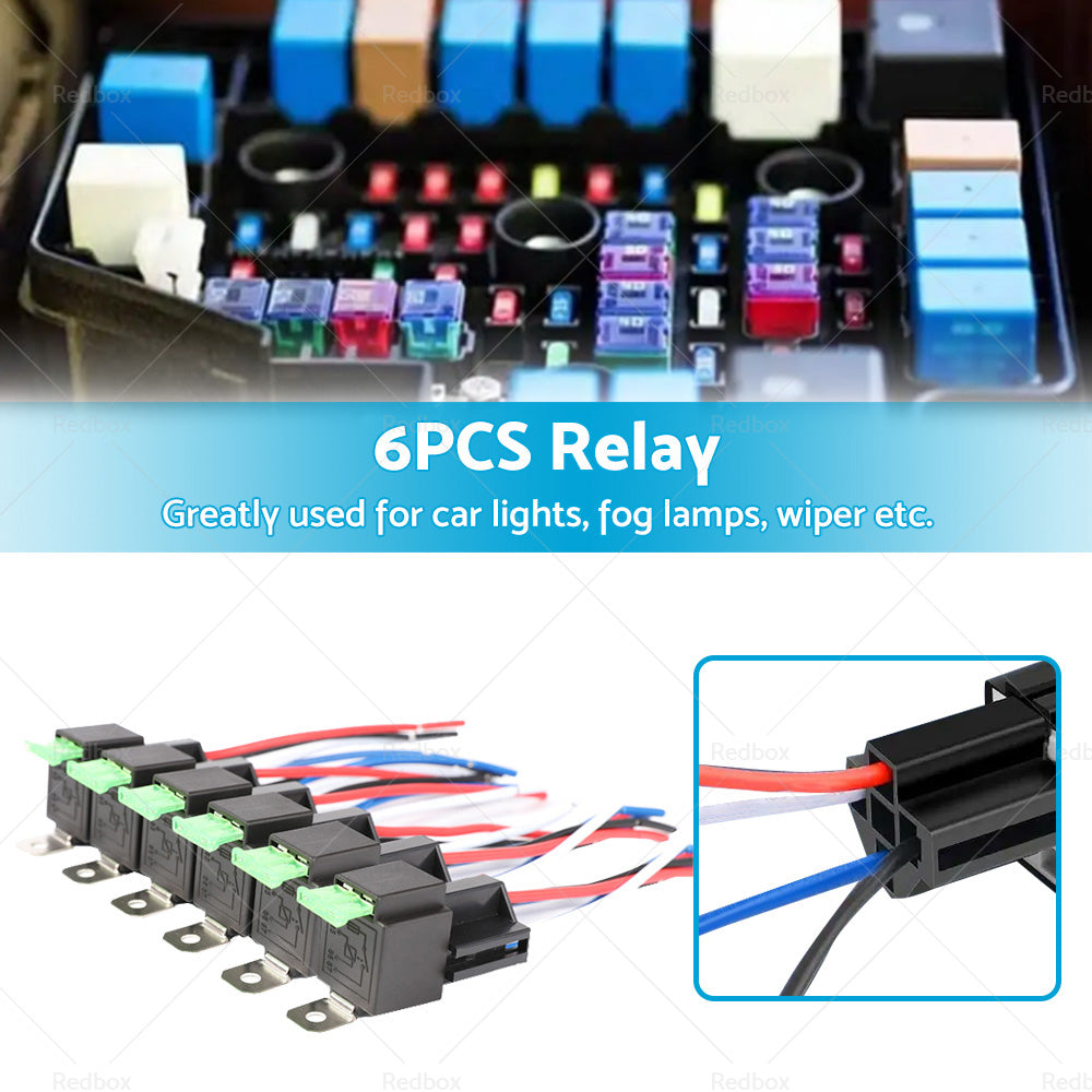{{ 6PCS 12V Relay 4 PIN Automotive 30AMP 30A Normally Open Contact Fused 30A Fuse }} - Buy Car Parts Online at {{ Kaka Auto Parts }}.