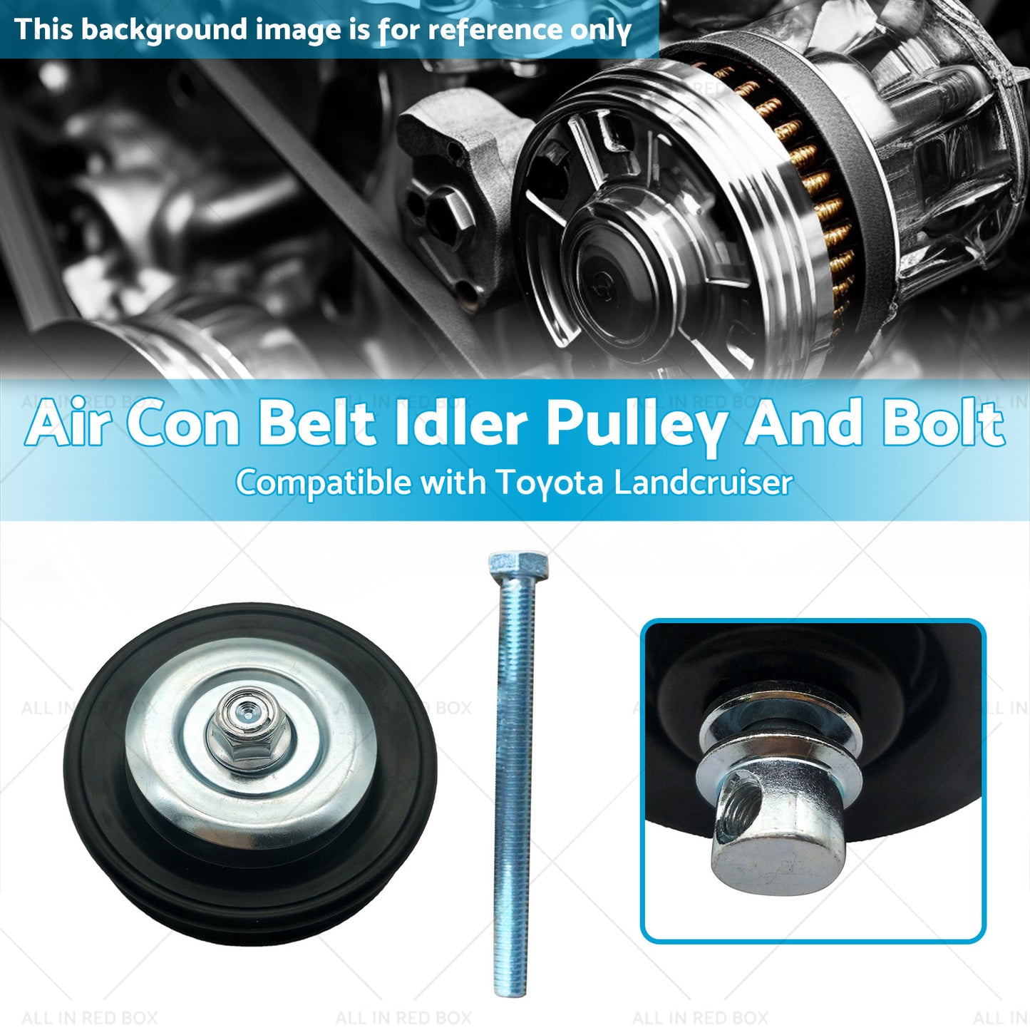{{ Air Con Belt Idler Pulley And Bolt Suitable for Landcruiser HZJ80 HZJ105 90-99 }} - Buy Car Parts Online at {{ Kaka Auto Parts }}.
