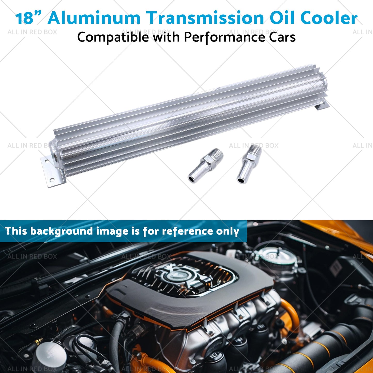 {{ Universal 18inch Dual Pass Transmission Trans Cooler with 1 4inch NPT Fitting Aluminum }} - Buy Car Parts Online at {{ Kaka Auto Parts }}.