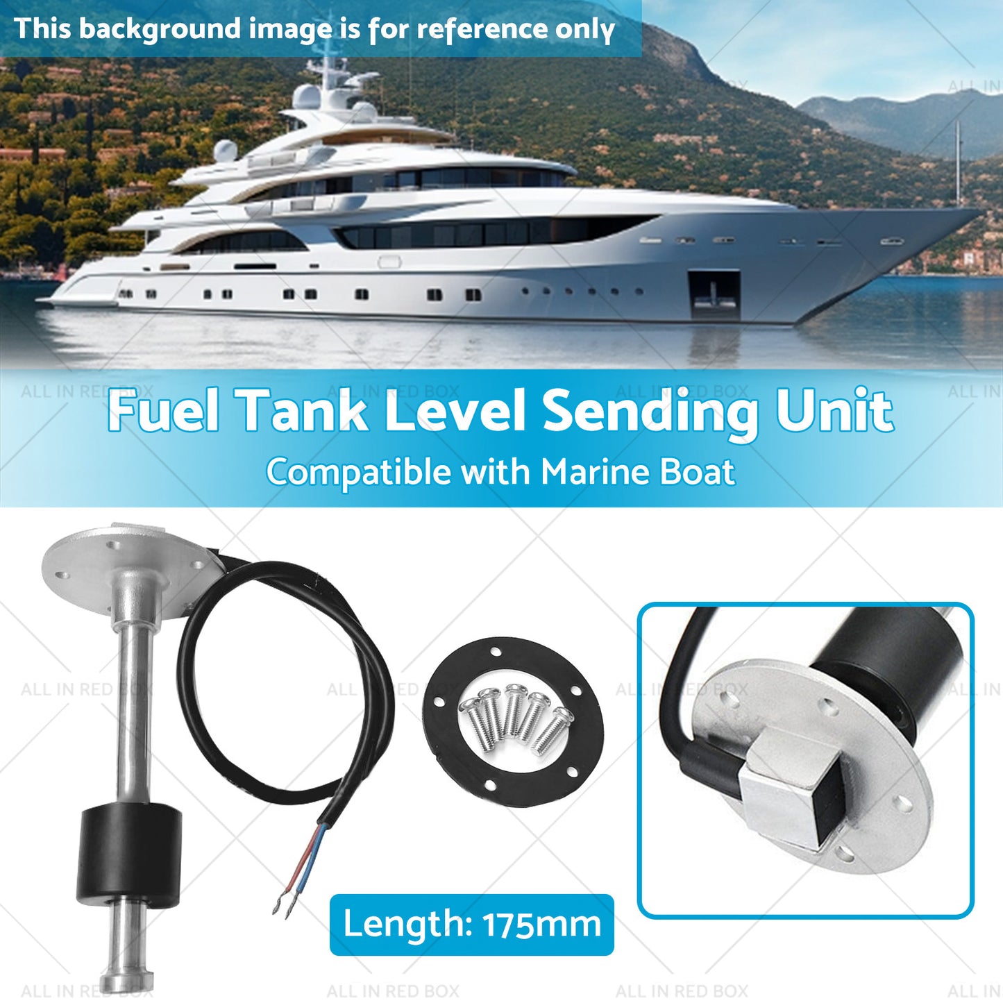 175mm Water Sender Fuel Tank Level Sending Unit Marine Boat Sensor 240-33ohm