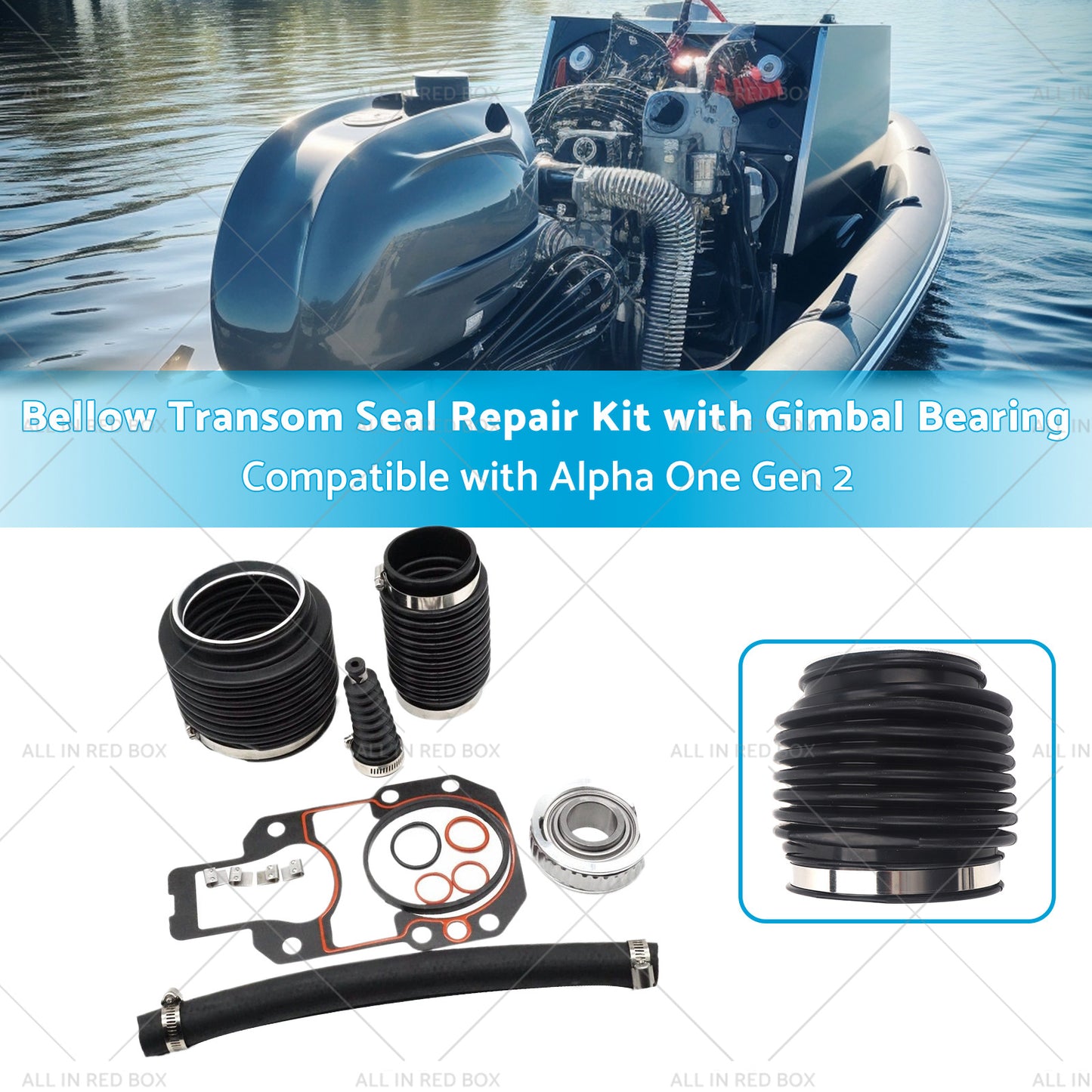 {{ Bellow Transom Seal Repair Kit w Gimbal Bearing Suitable for Alpha One Gen 2 }} - Buy Car Parts Online at {{ Kaka Auto Parts }}.